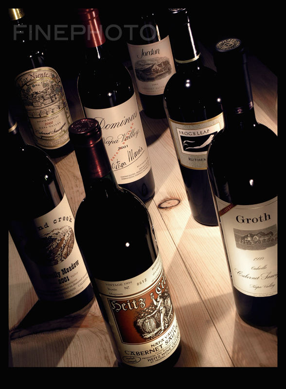 Original Napa Cellar Bottles WINE ART California Bar By KELLY WRIGHT Photo 19×13