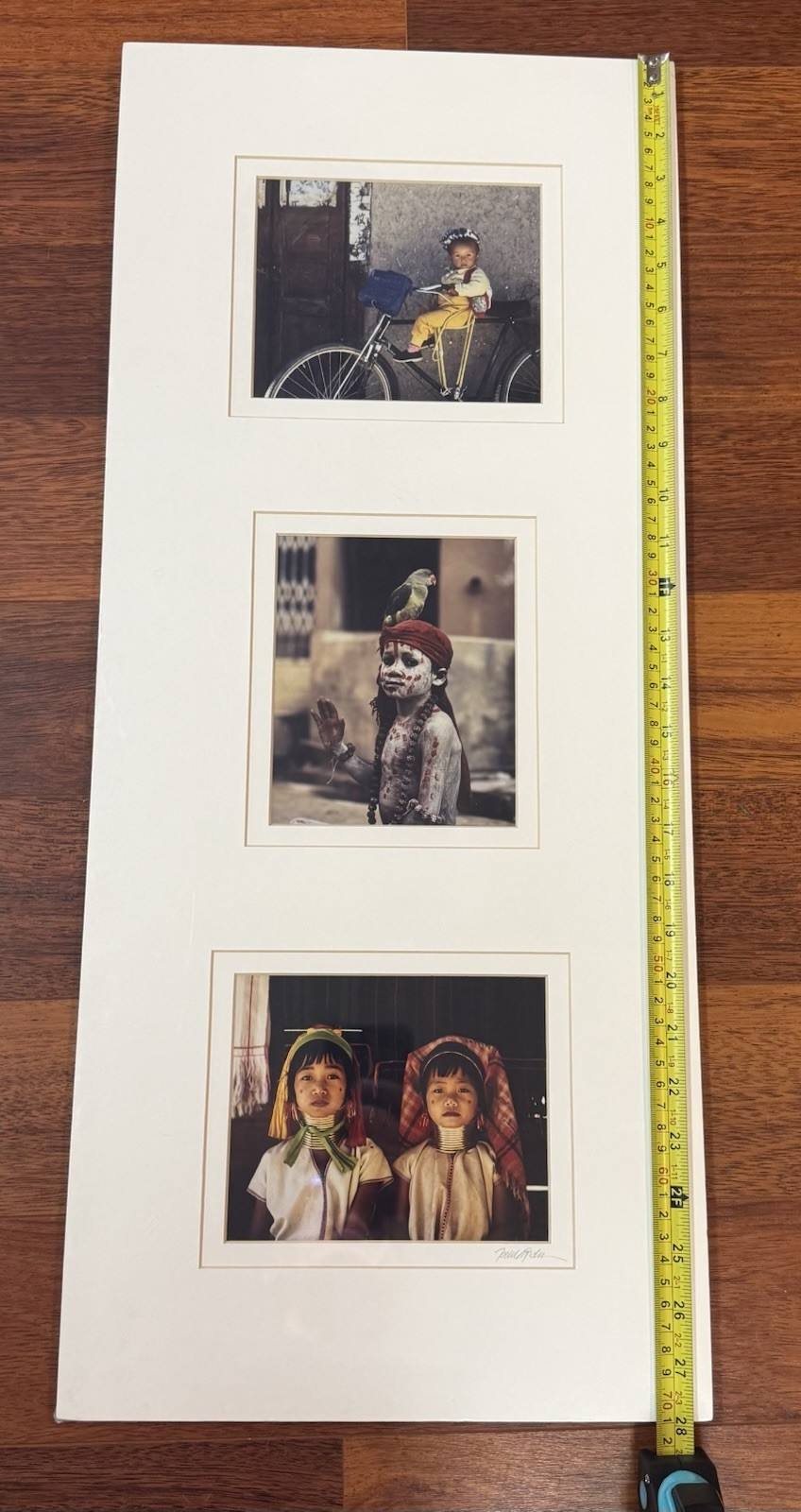 NEW Signed Todd Lundeen Photographic Triptych – India, China & Thailand – 28”