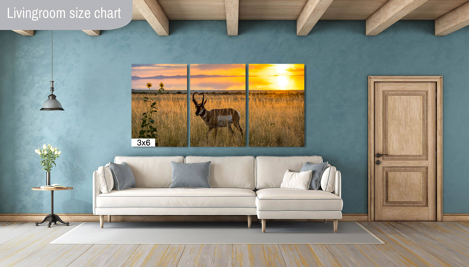 Antelope Island Pronghorn: Utah Sunset Wildlife Photography Wall Art