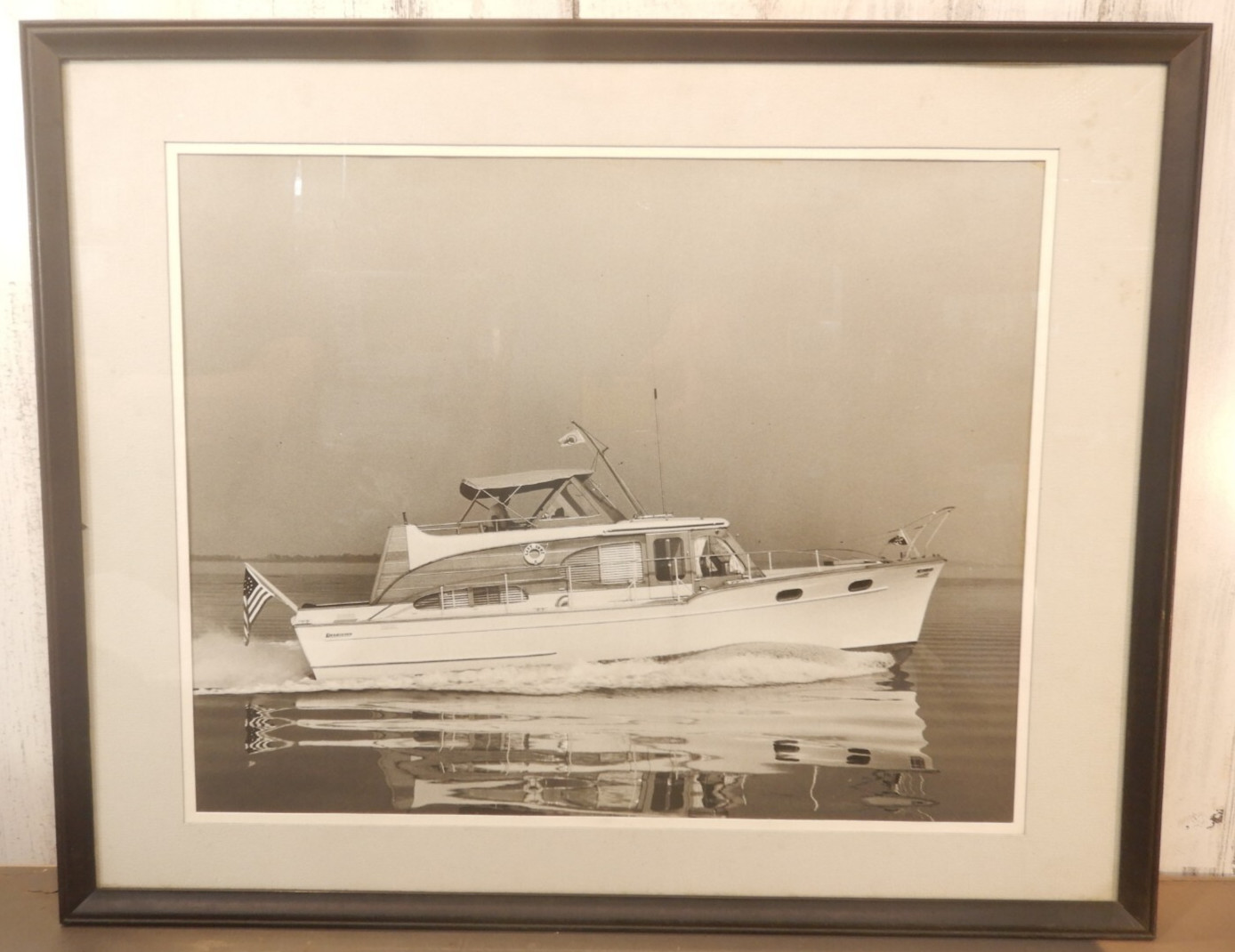 LARGE Vtg 1950s 60s Power Yacht Photograph Richardson Boat Cheaspeake Bay