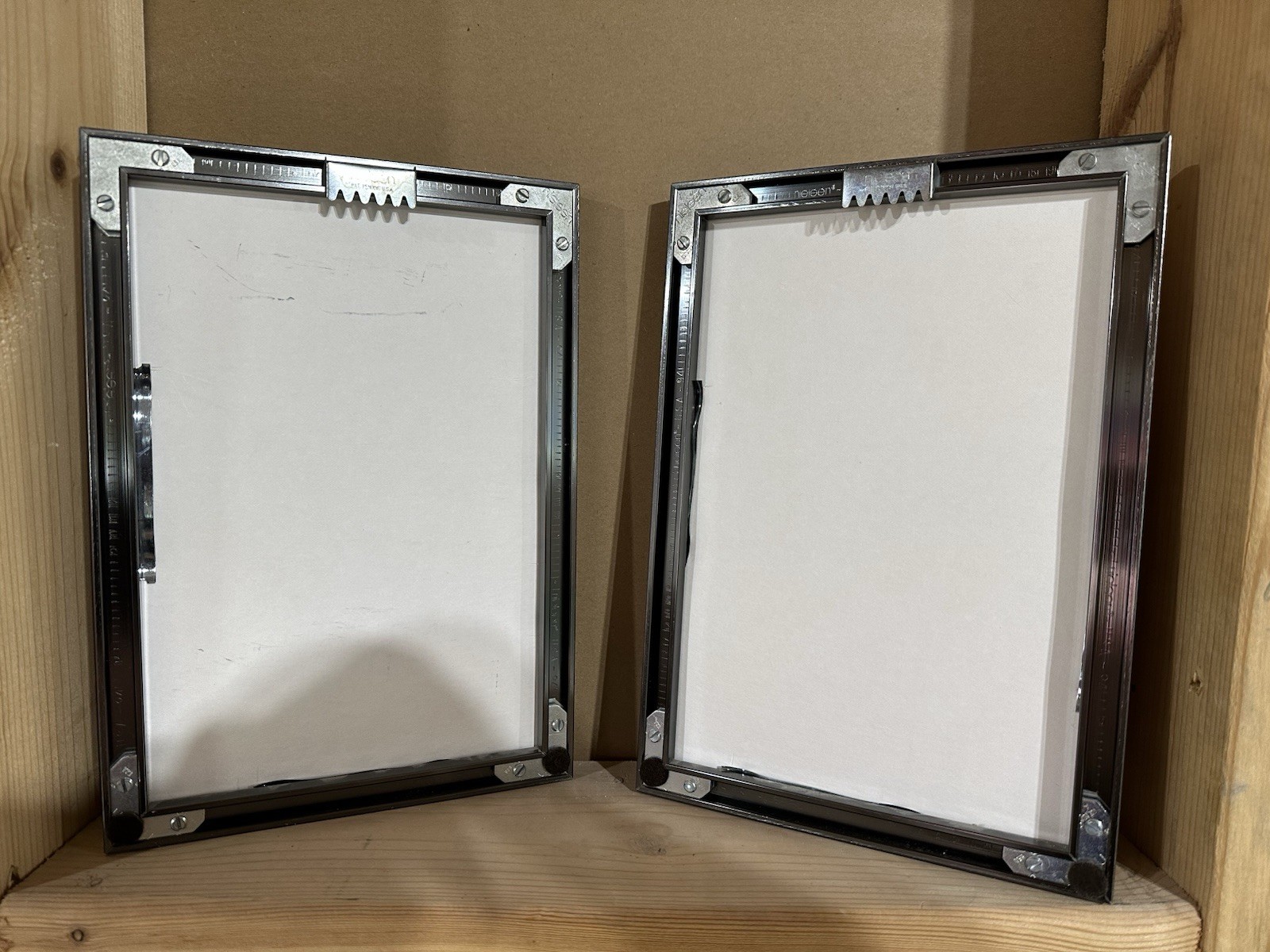 Lot of 2 Custom Framed Matted Magic Lantern Glass Slides 7.5″X 11″ Mother Child