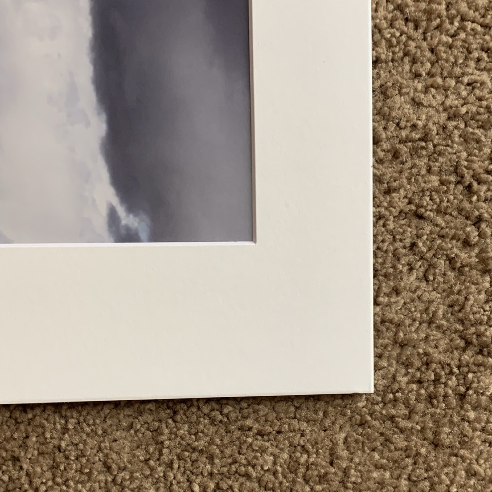 Signed Matted Color Landscape Photograph Print of Wyoming, Storm Clouds Prairie