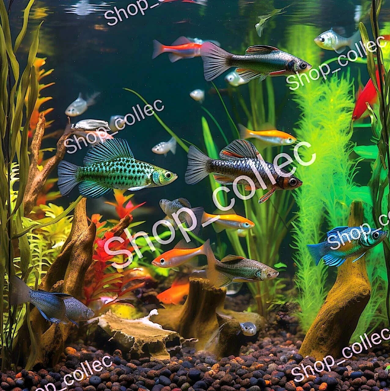 JPG image background Picture aquarium for different types of fish