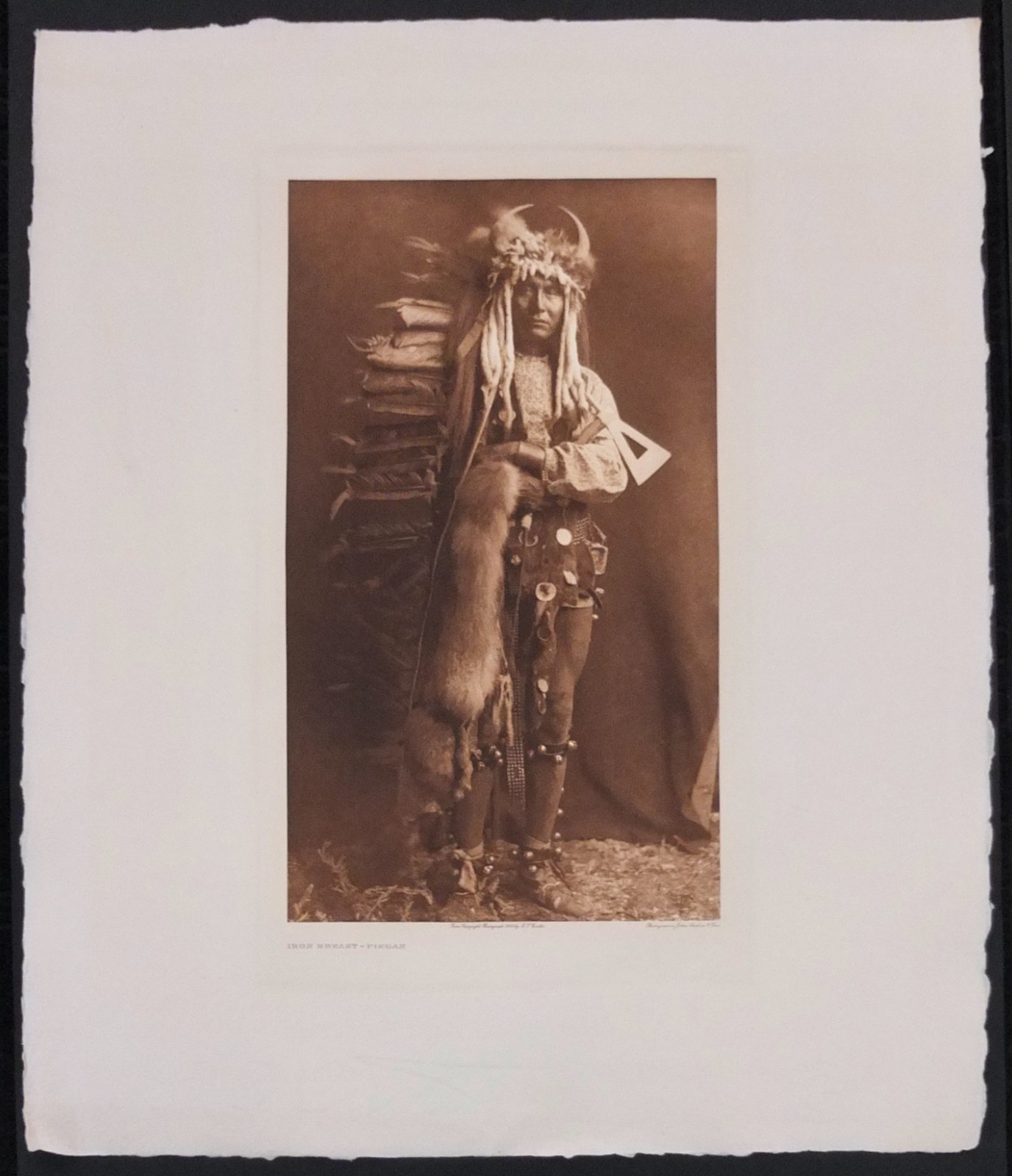 Edward S. Curtis “Iron Breast – Piegan” From Original 1900 Photogravure Negative