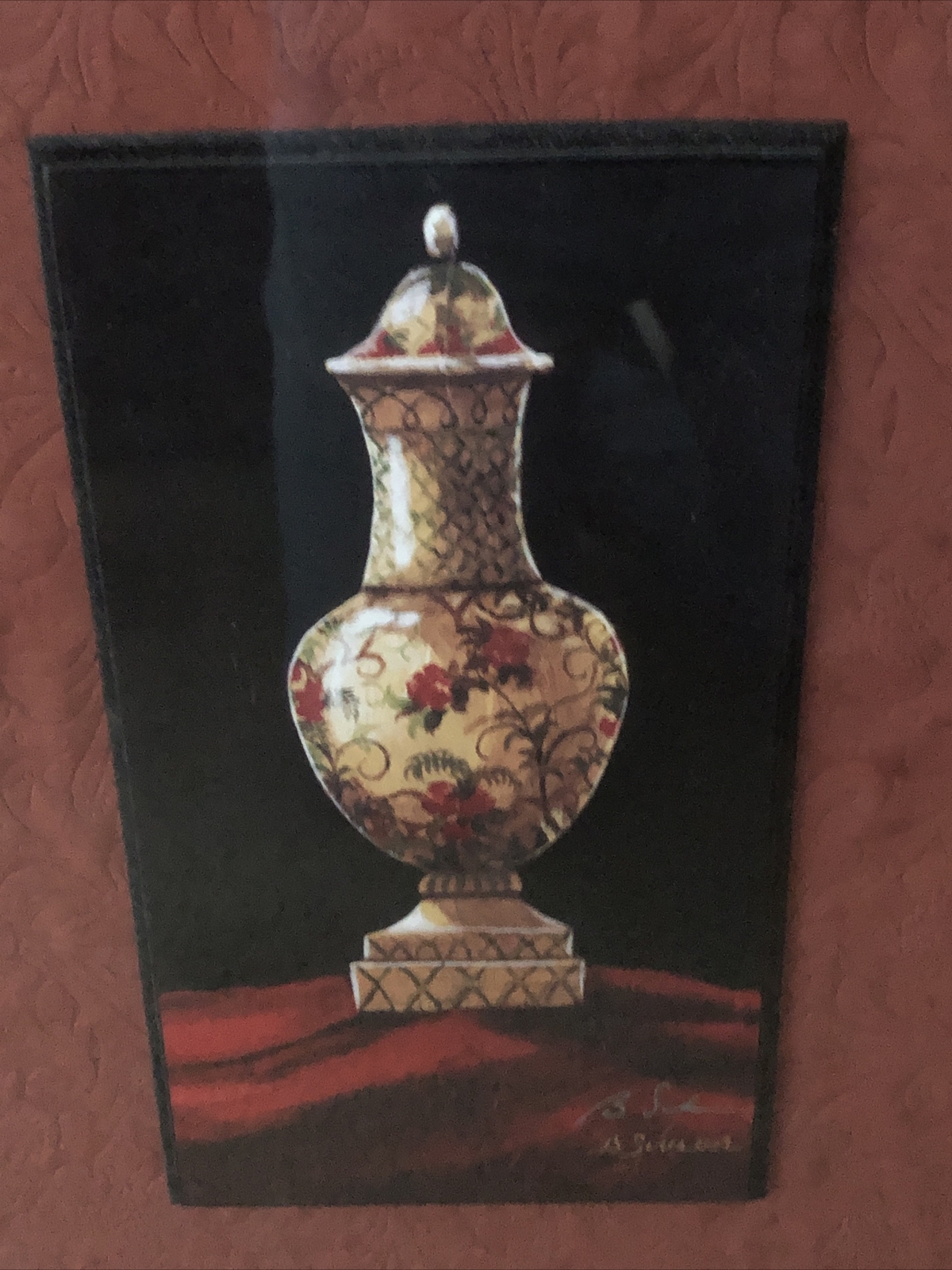 Set of 2 Paragon Picture Gallery French Porcelain Vases Framed Matching Frames