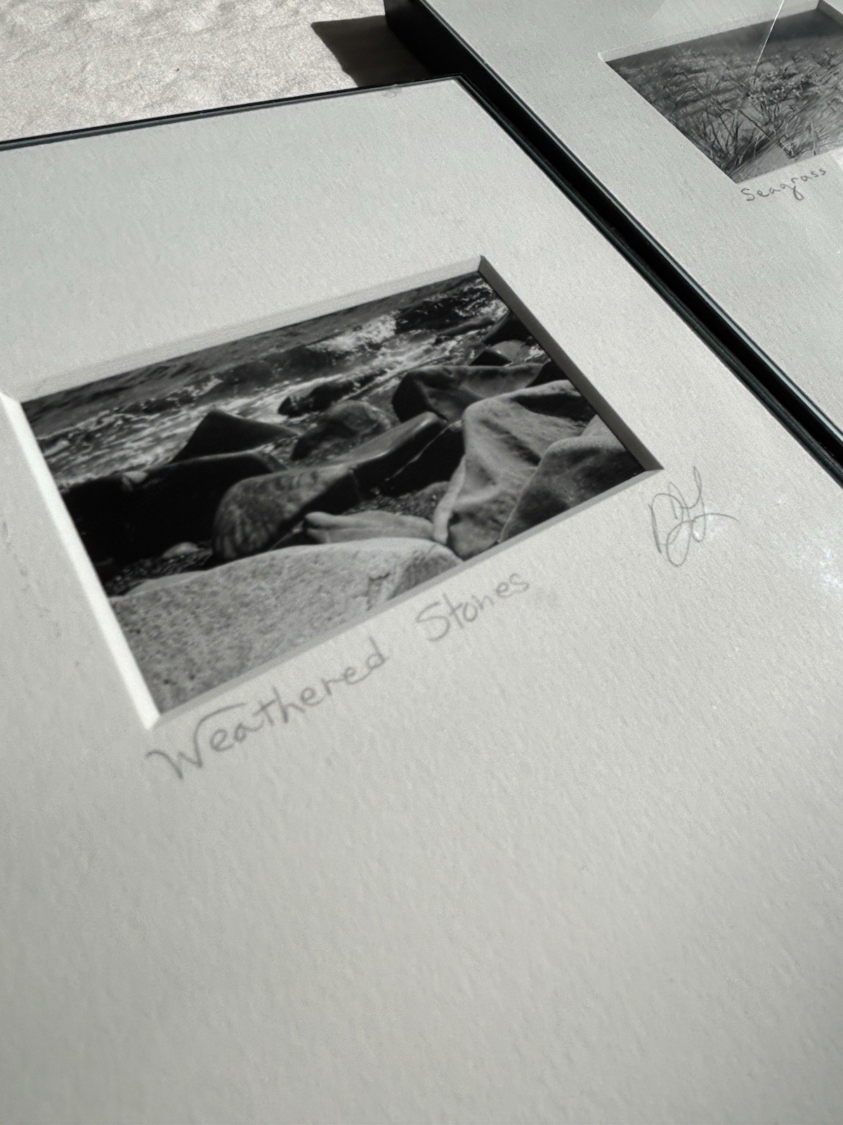 3 Black & White Minimal Modern Framed Photo Art Nature Titled Artist Signed