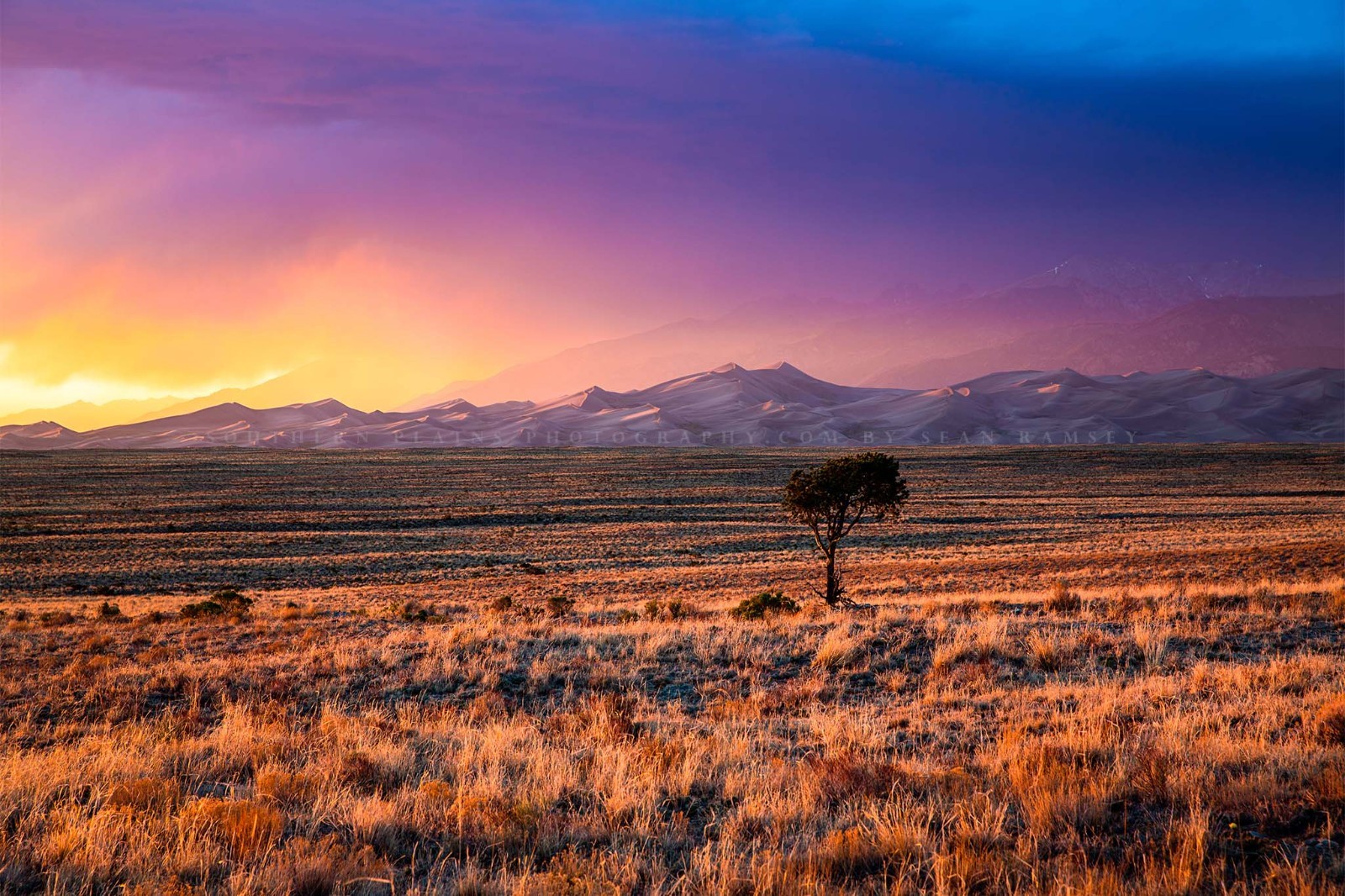 Great Sand Dunes Photography Print: Colorado Stormy Sunset Rocky Mountains Photo