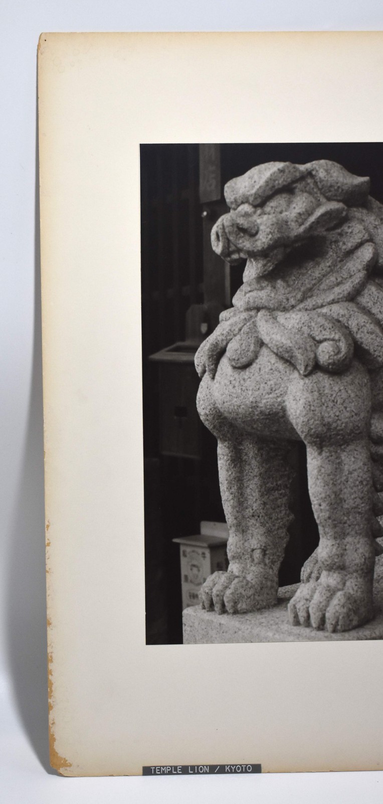 Vintage James W. Howlett Black and White Photograph, ‘Temple Lion / Kyoto’