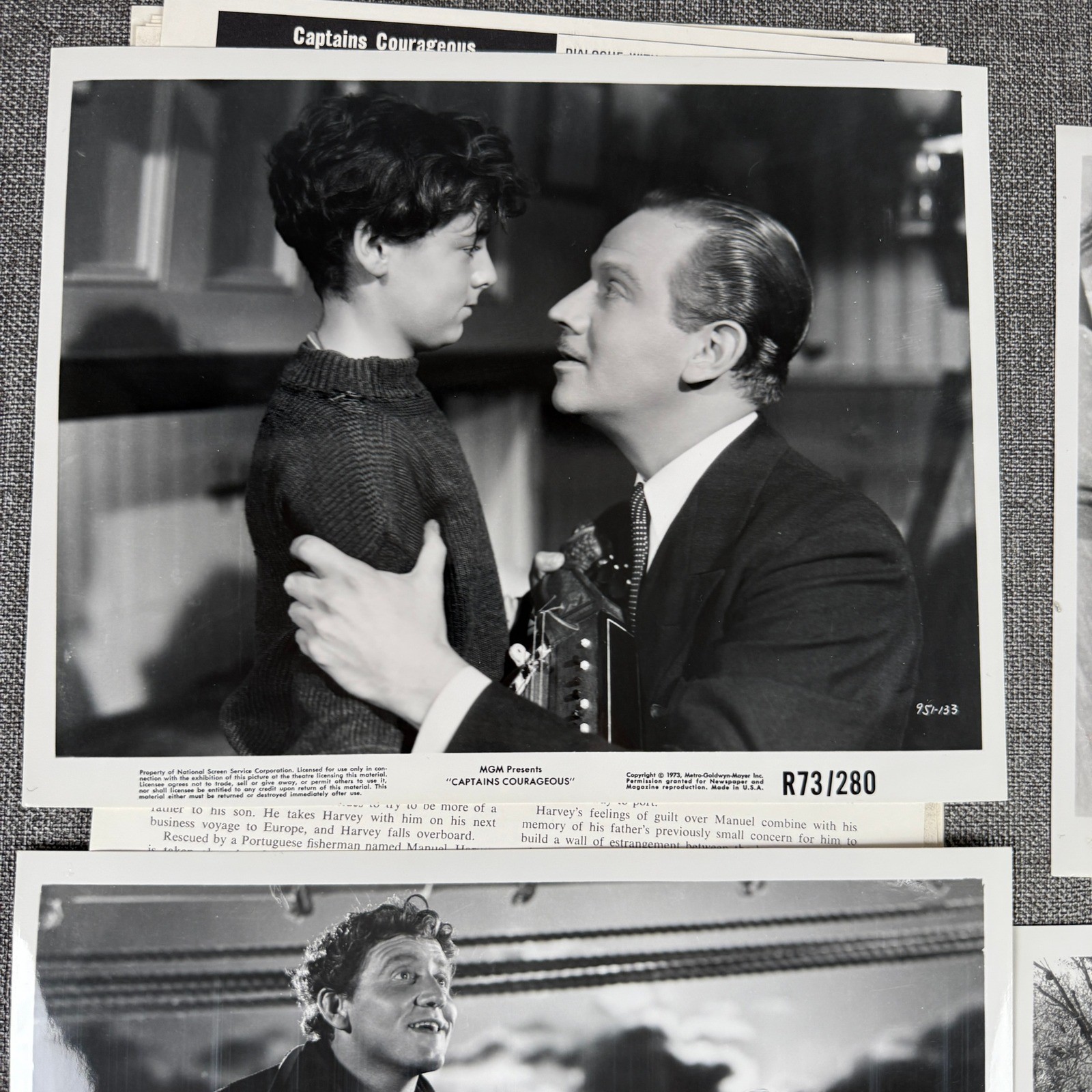 Captains Courageous Lionel Barrymore lot of 6 B&W movie stills pictures