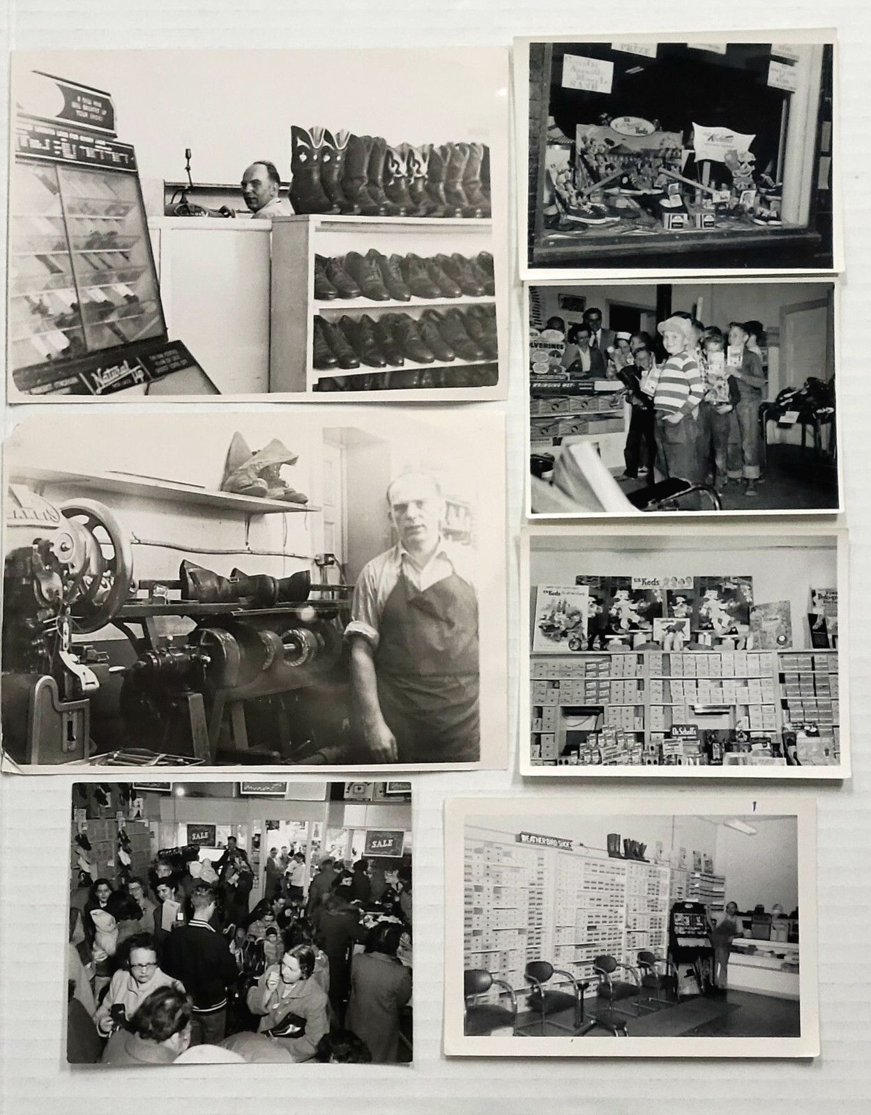 Vintage B&W Photos Shoemaker Cordwainer Cobbler Shoe Shop Lot Of 8