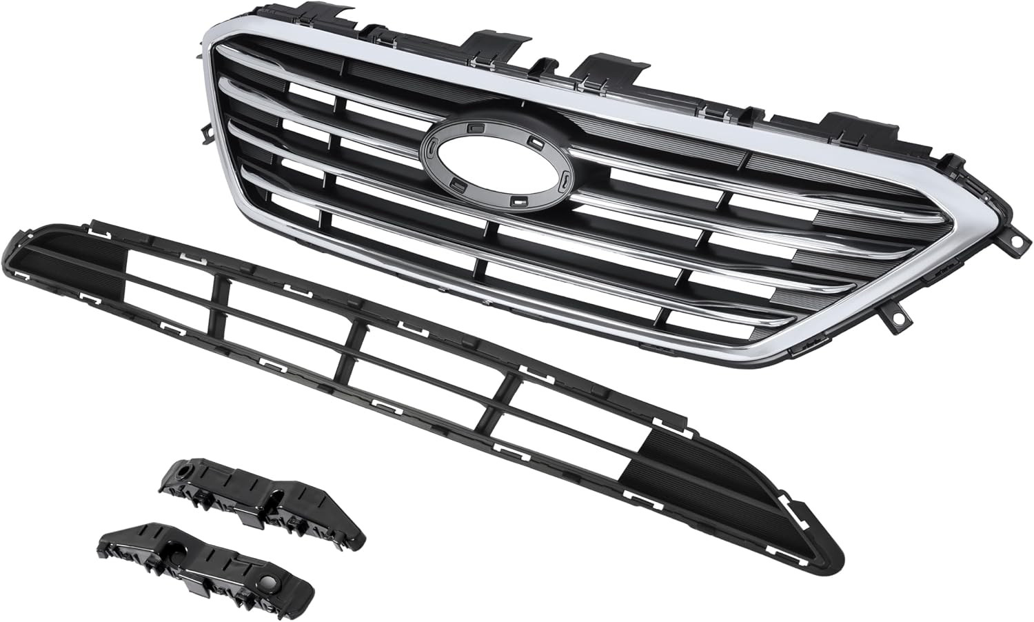 Front Upper & Lower Grille & Bumper Bracket Compatible with 2015-2017 Hyundai So