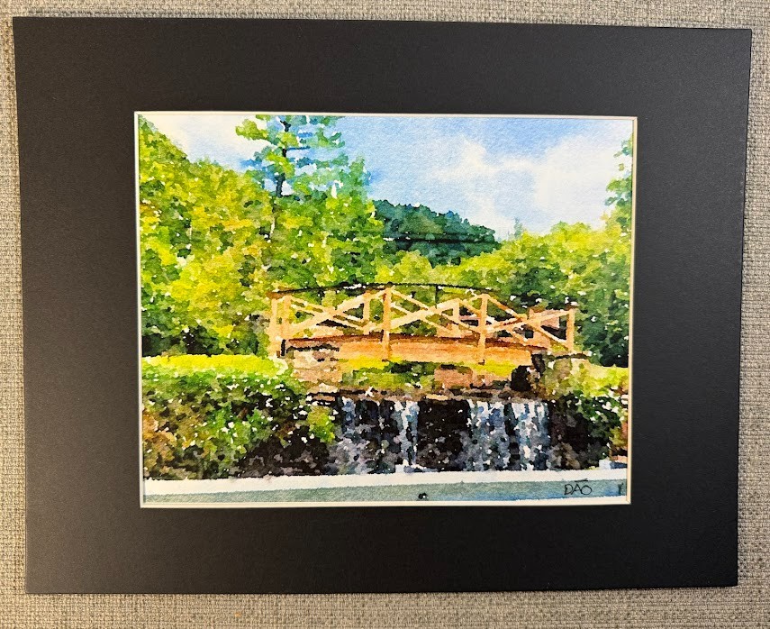 Wooden Bridge Digital Watercolor Original Photograph 8 X 10 Mat 11 X 14 – Signed