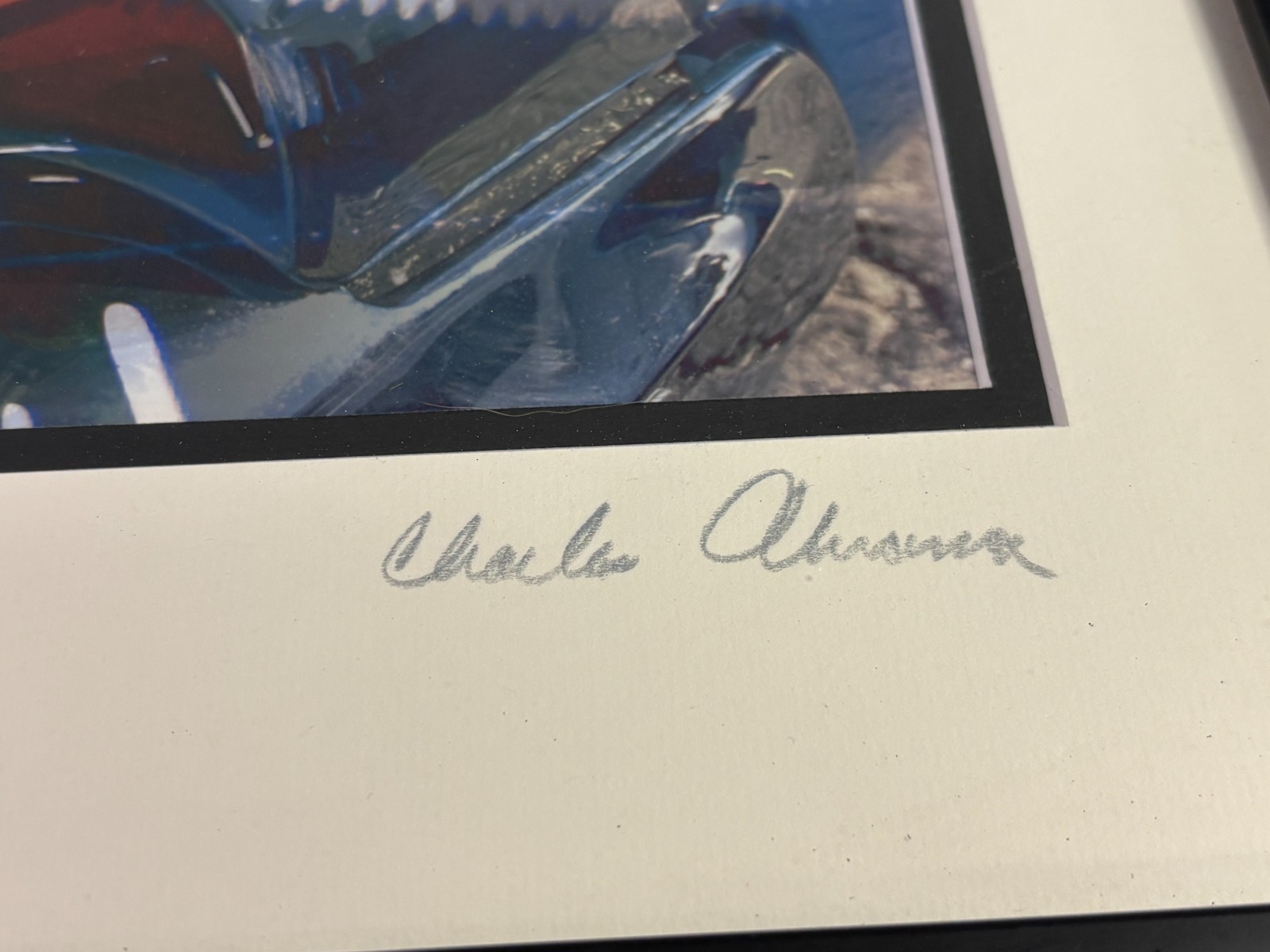 Framed Car Auto Fine Art Photographs Mercedes Jaguar Chevy Charles Abrams Signed