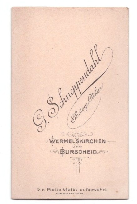 CDV photo around 1900, baby, Wermelskirchen