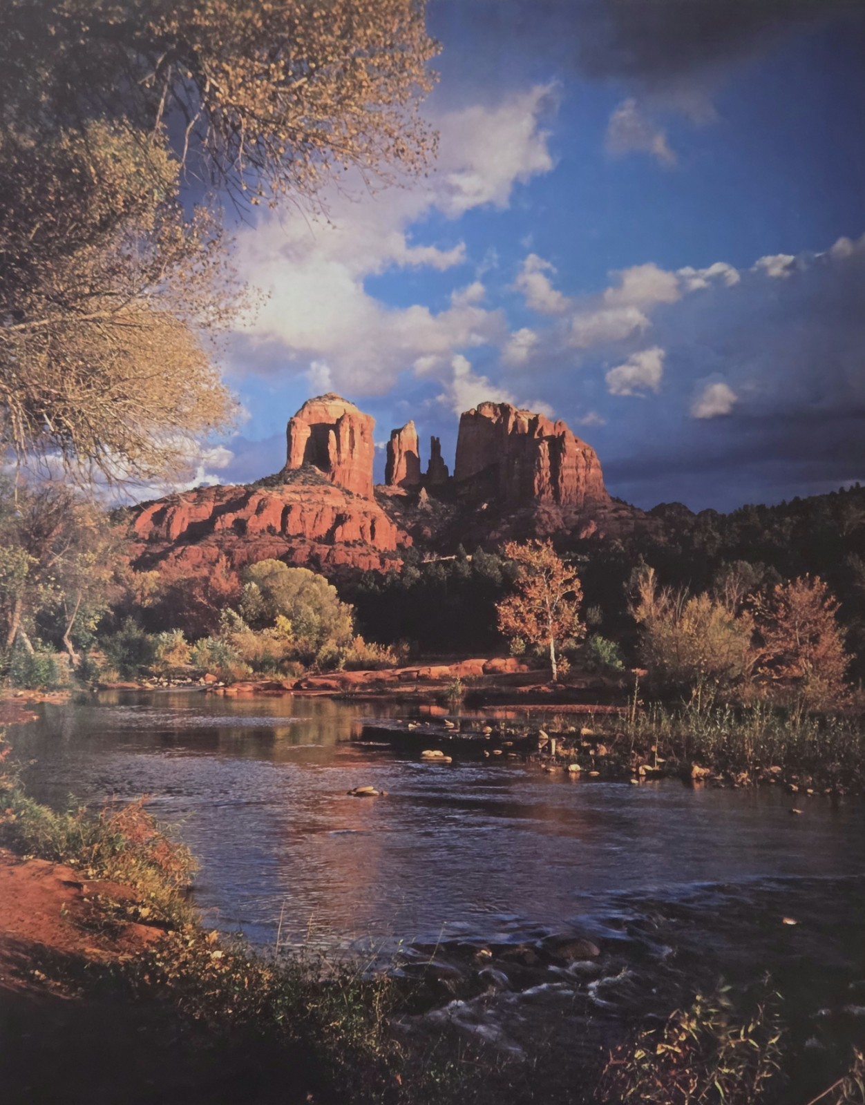 Cathedral Rock Sedona Arizona Lou DeSerio Signed Desert Art Photo Poster 1993
