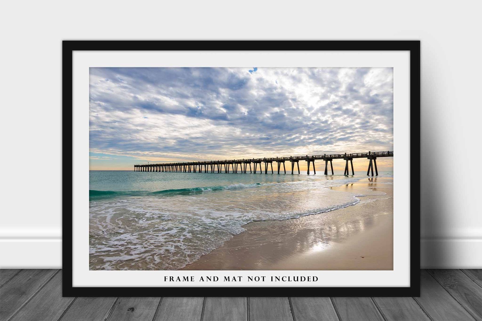 Pensacola Beach Pier Photography Print: Florida Gulf Coast Fishing Travel Photo