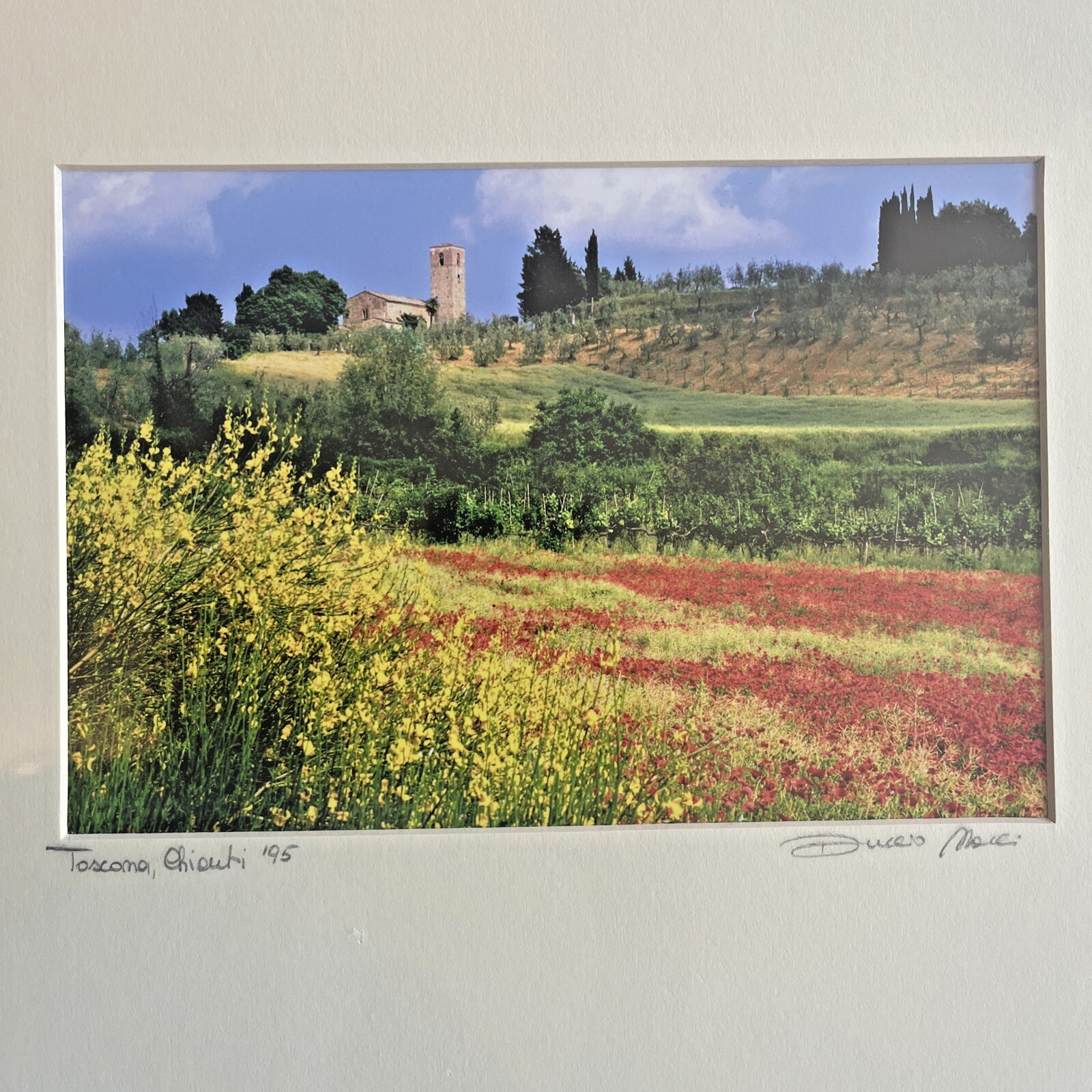 90s Landscape Art Print Duccio Nacci Photo Tuscany Chianti Italy Signed #87