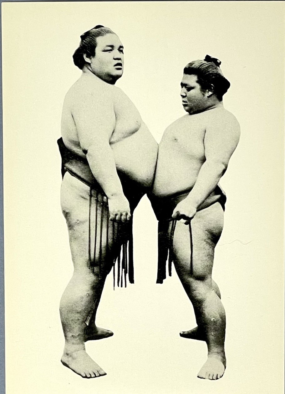 Sumo Wrestlers Art Photo Print Card Fotofolio 4.25”x6” Japan c. 1905