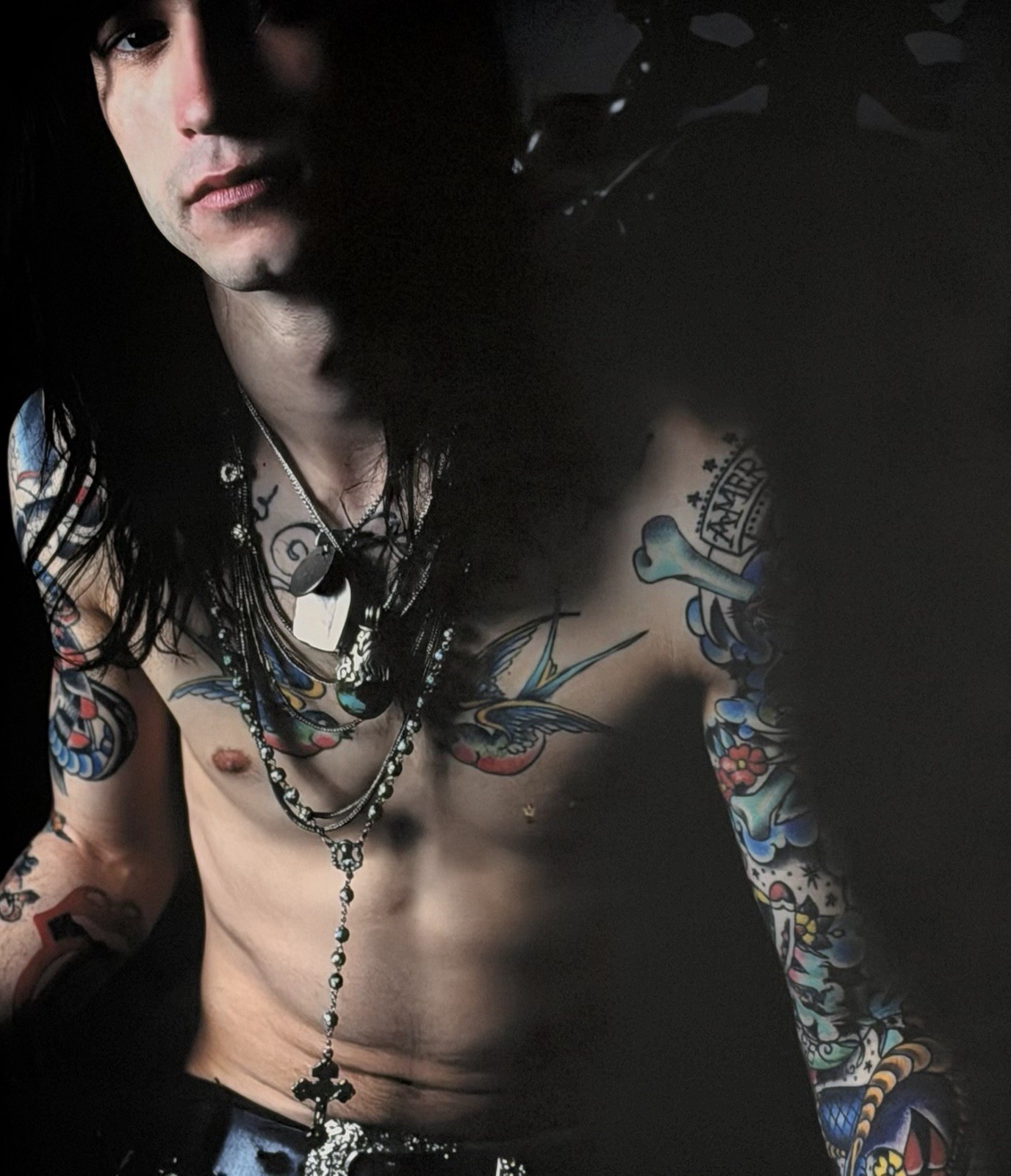 Large Format High Quality Color Photographic Print Tattooed Rock and Roll Guy