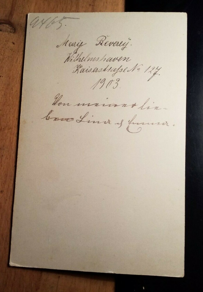 Lina & Emma? Marie ? Reverey ? 1903 Wilhelmshaven / KAB Samson & Co. Hanover