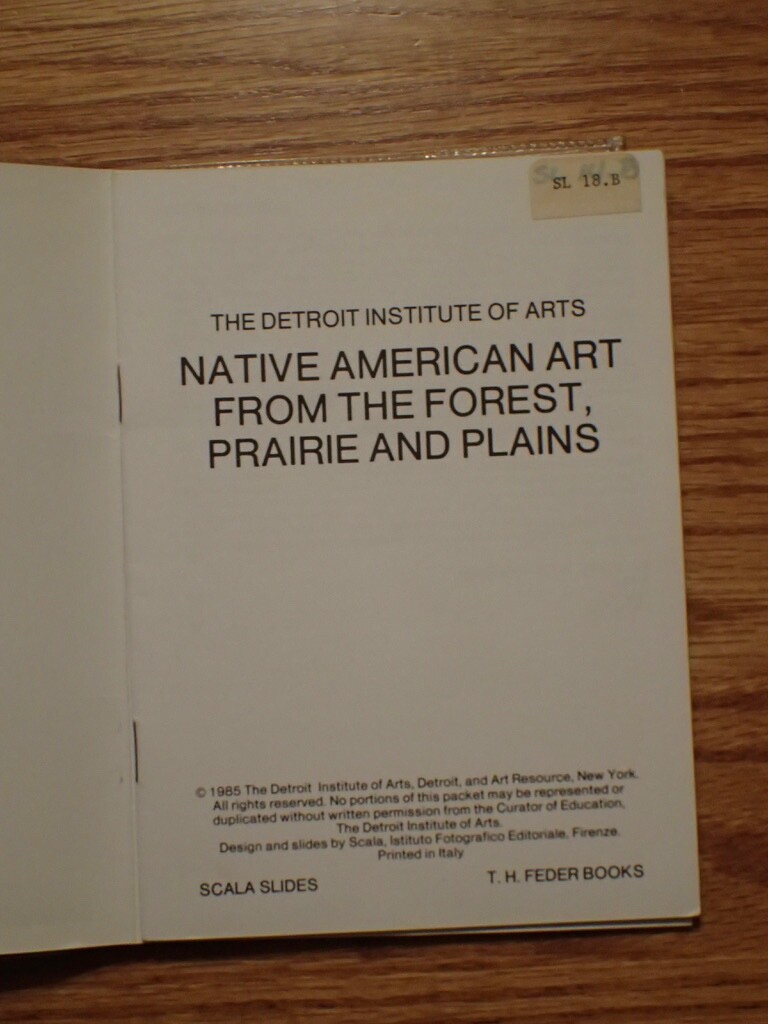Vtg Detroit Institute Of Arts Native American Art Booklet w/ (6) Slides & Text