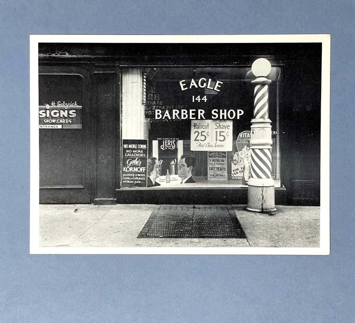 Rudy Burckhardt (1914-1999) Art Announcement Card 1975 – Eagle Barber Shop 1939