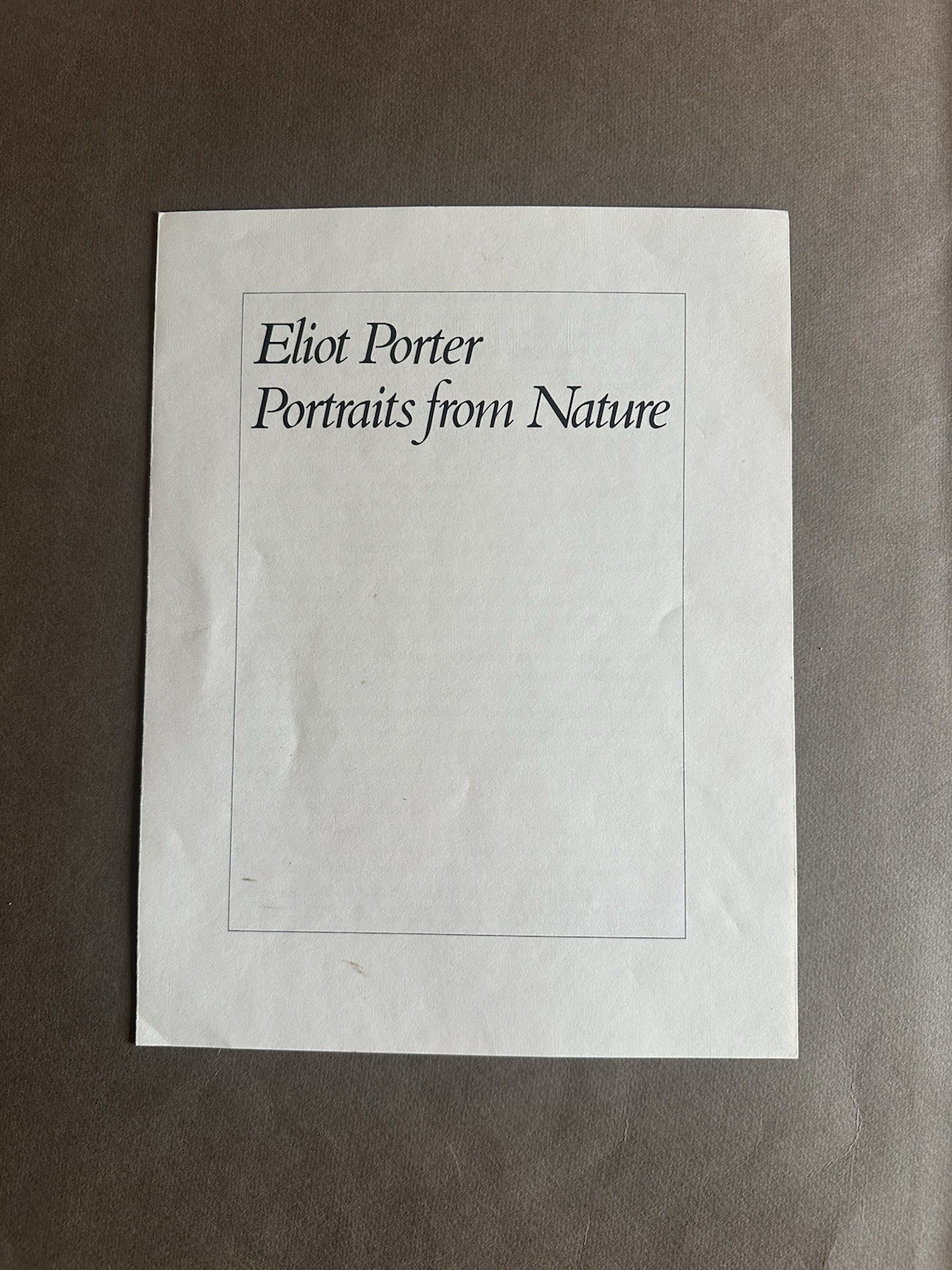 Vintage Eliot Porter Portraits Of Nature Portfolio