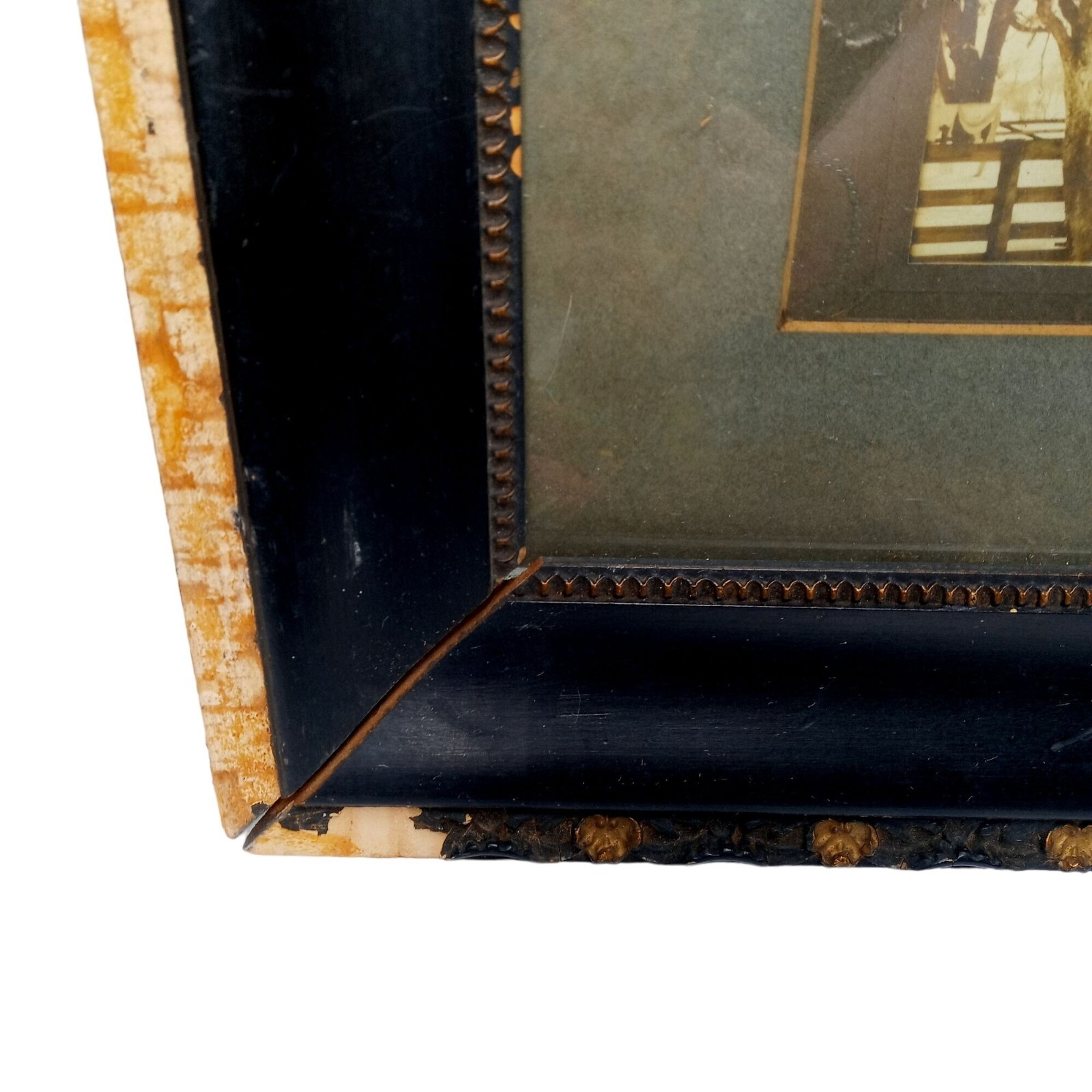 Stone Farmhouse Wall Art Vintage Framed Photograph Antique Frame Black Gold Farm