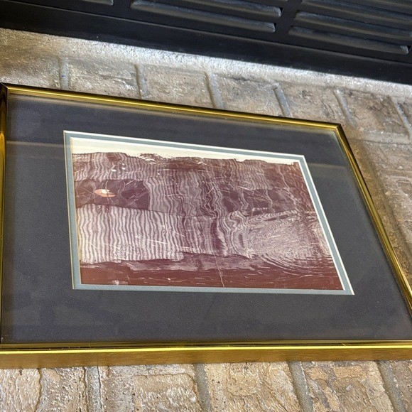 Vintage Framed Abstract Water Art Photography Print w/Gold Frame 11.5″ by 15.5″