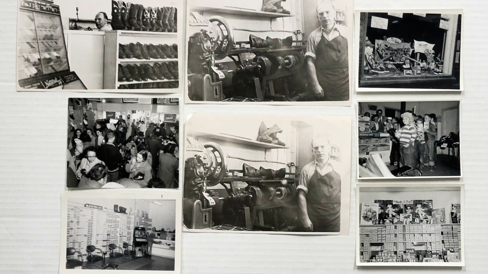 Vintage B&W Photos Shoemaker Cordwainer Cobbler Shoe Shop Lot Of 8