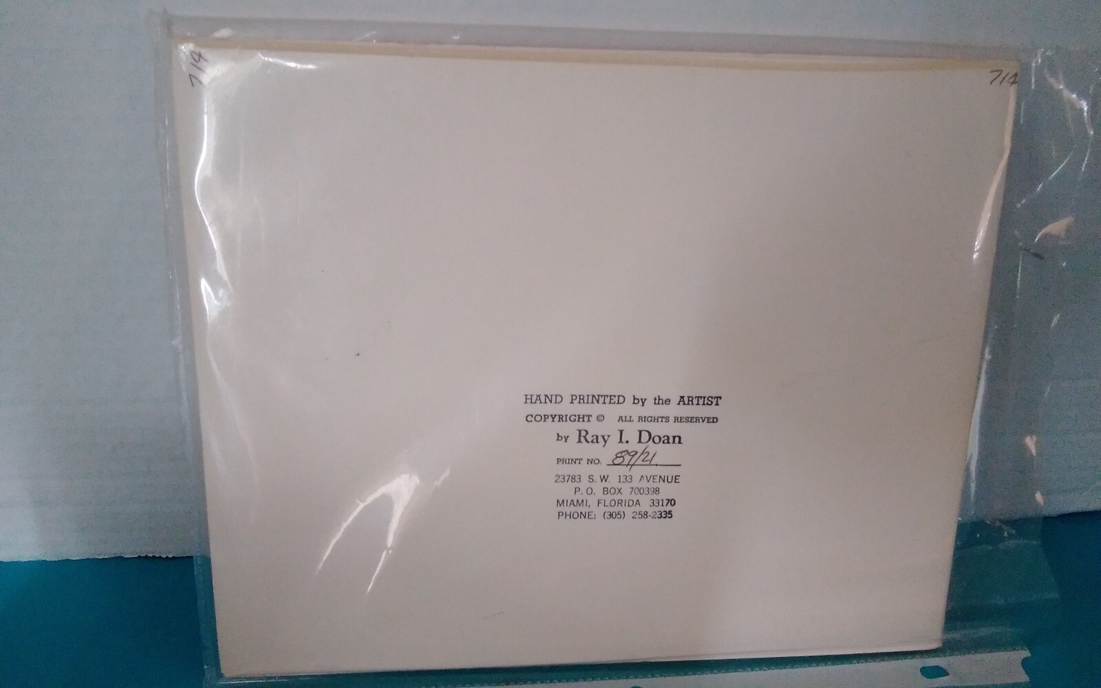 Artist Ray I. Doan Hand Printed Print Of a Light House Seascape # 89/21 Matted