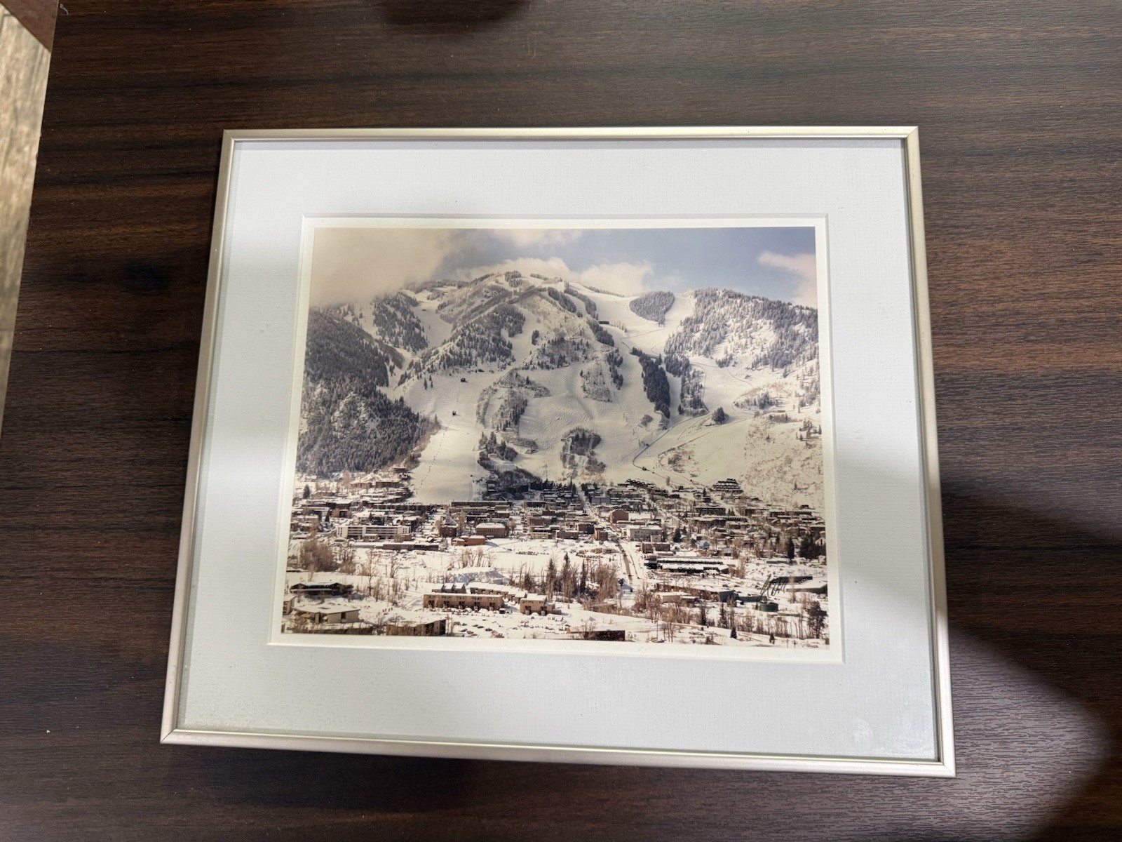 Jason Hill Framed Landscape Color Photograph of Snowy Mountain Town