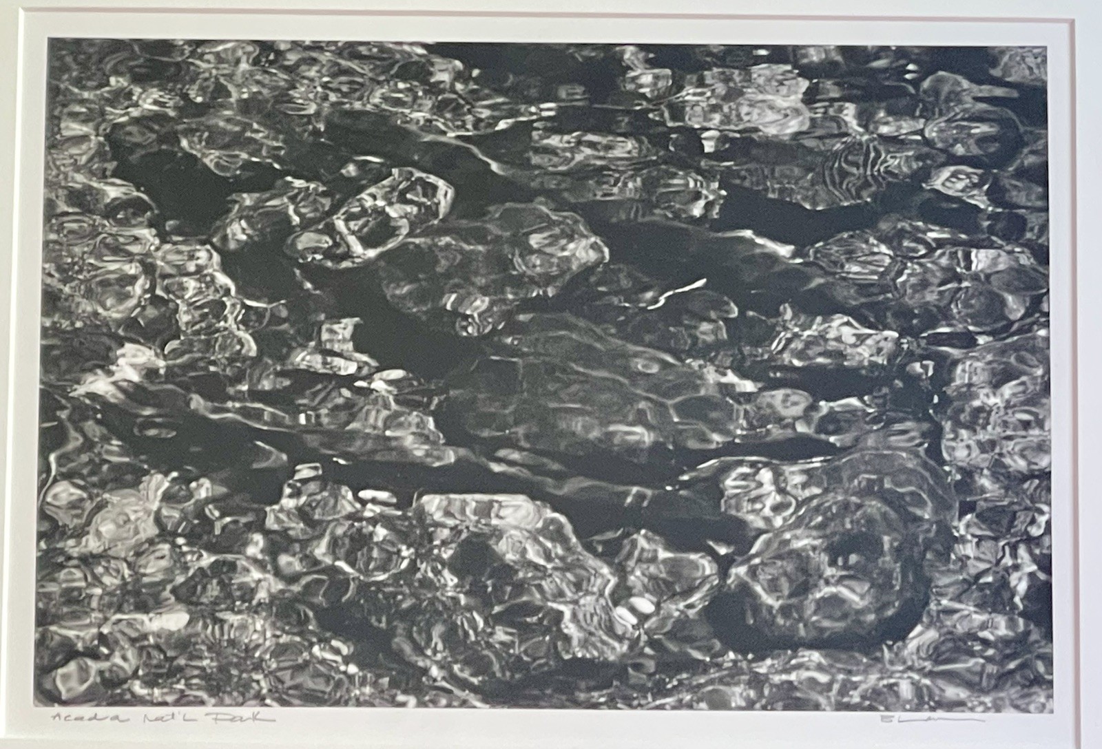 Original Fine Art Photograph ACADIA Nat’l Park MAINE Abstract B&W Signed Framed