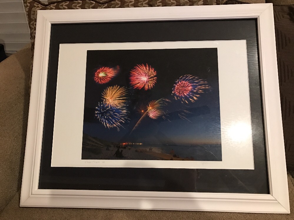 Chris Glennon Photography Cape Charles, VA Photo Signed Fireworks 22.5×18.5 (KZ)