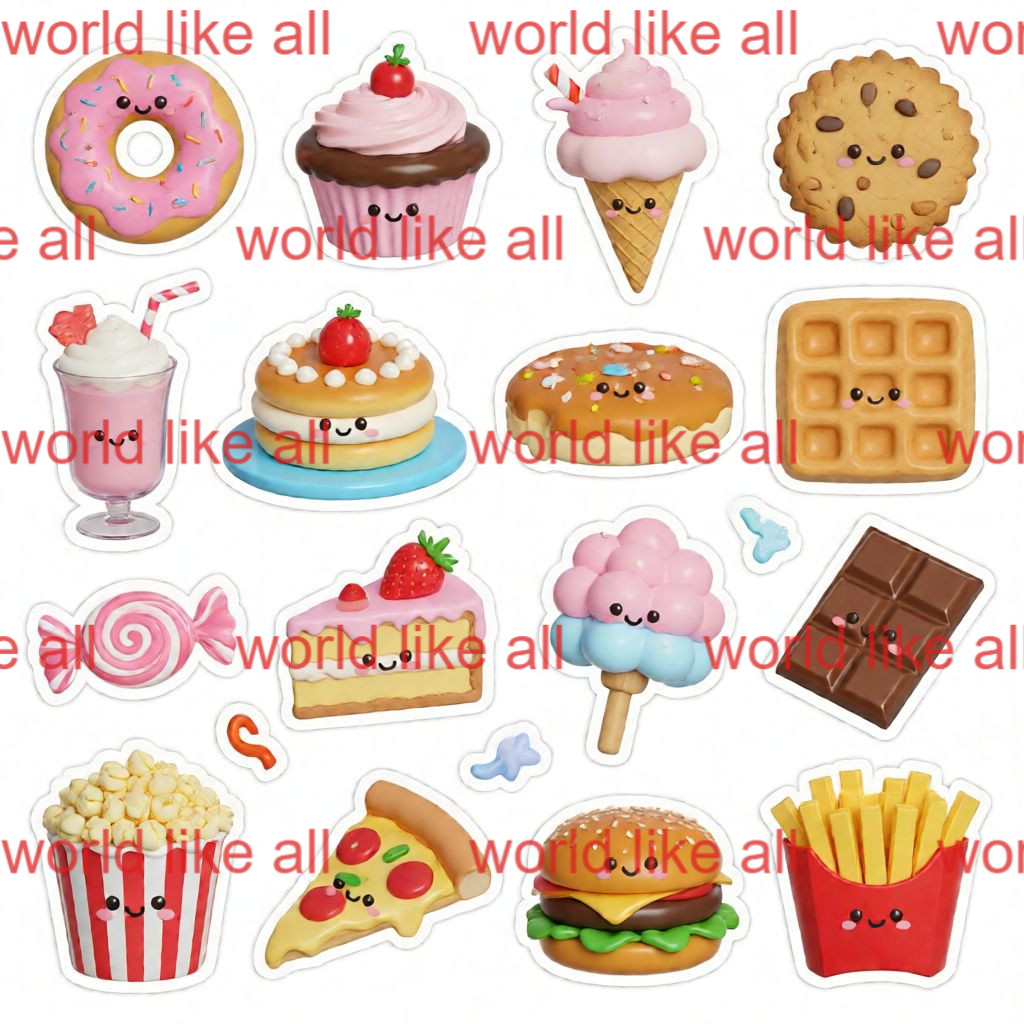 Printable Digital Stickers | Cute Cartoon Kids Sticker Bundle | 4K