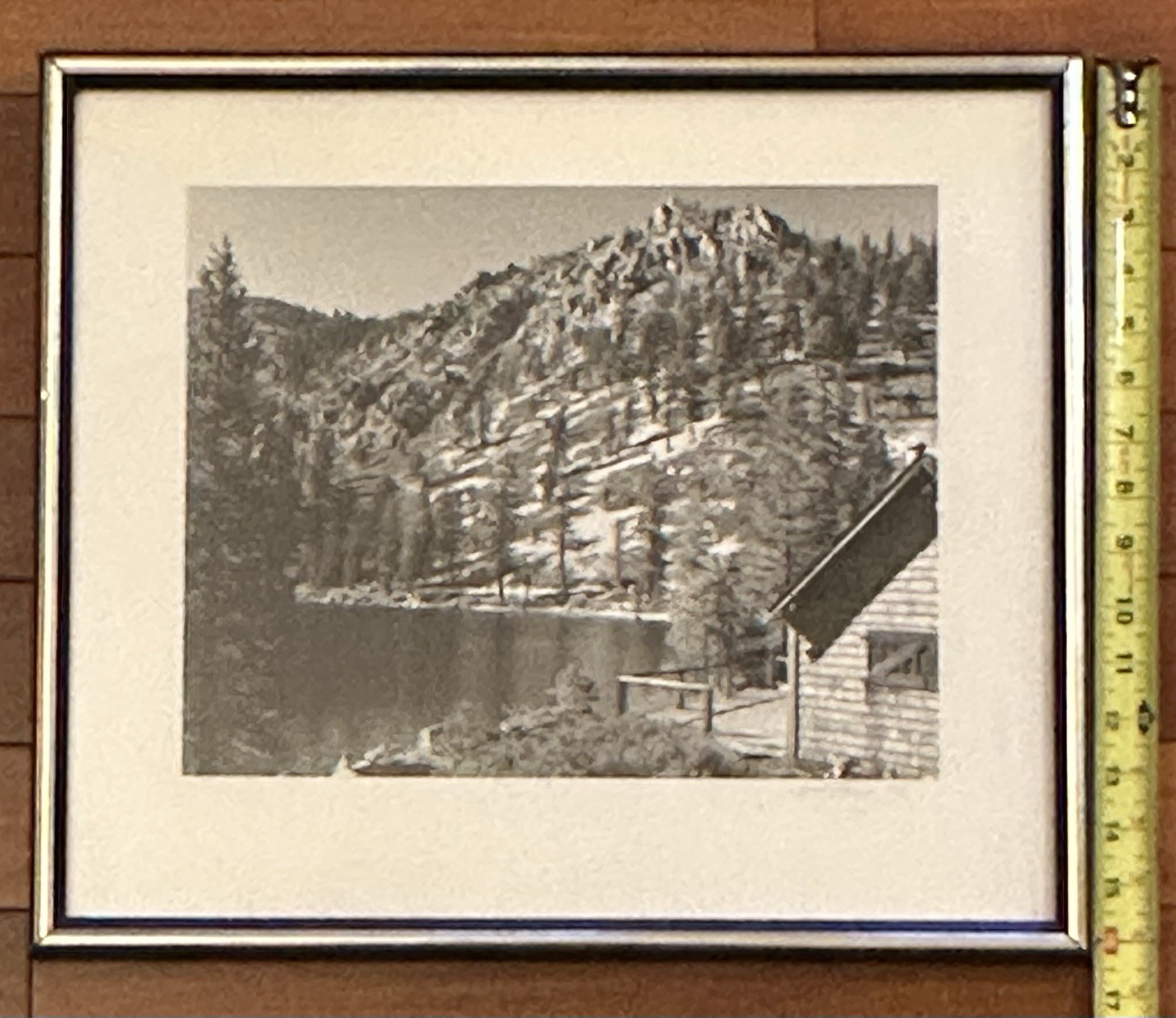 Vtg Jim Hildinger Signed Black & White Photograph Upper Angora Lake Tahoe Framed