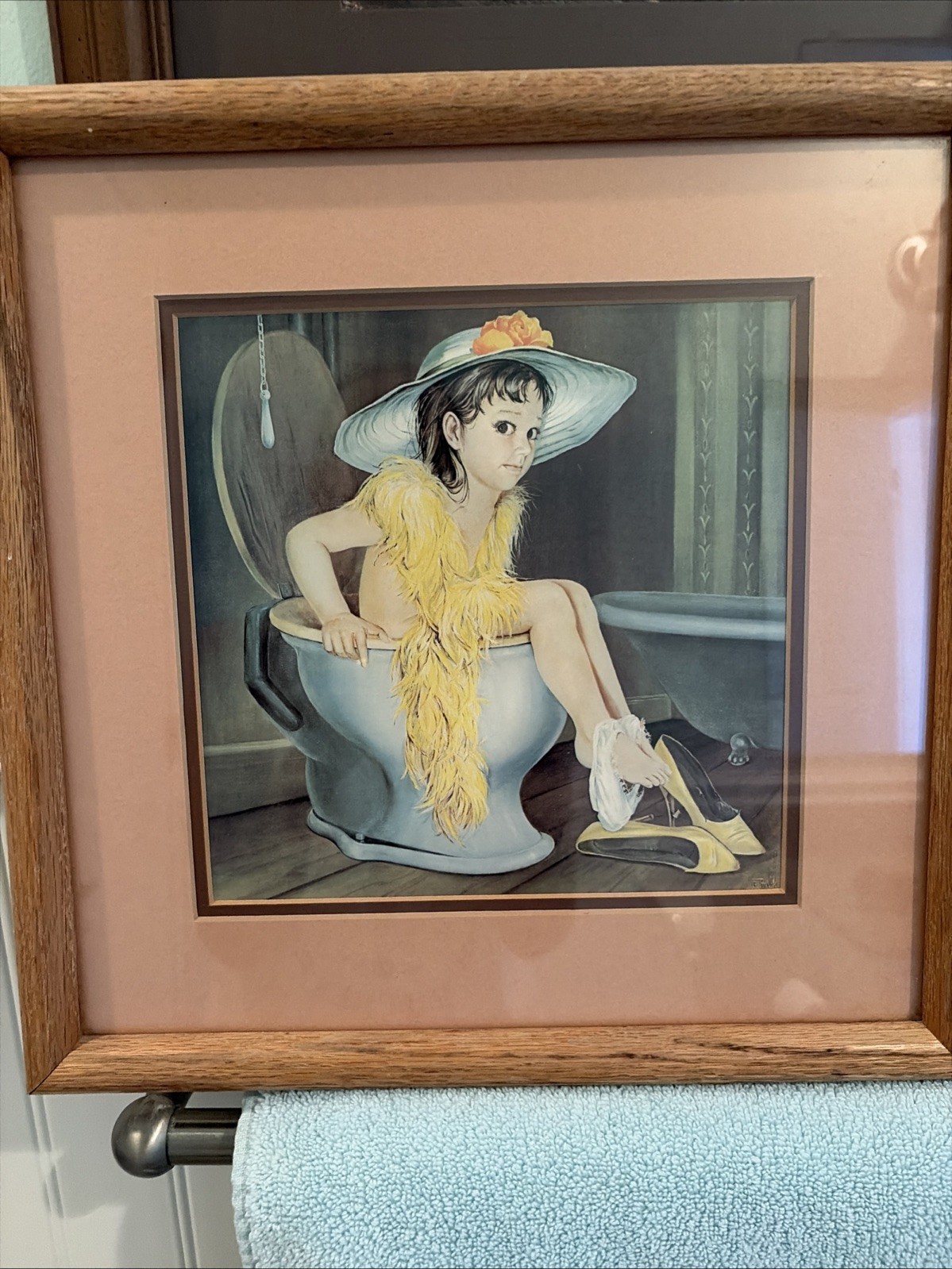 Little Cowboy/Girl Toilet Restroom G. Ranck Framed Print Western Theme Art