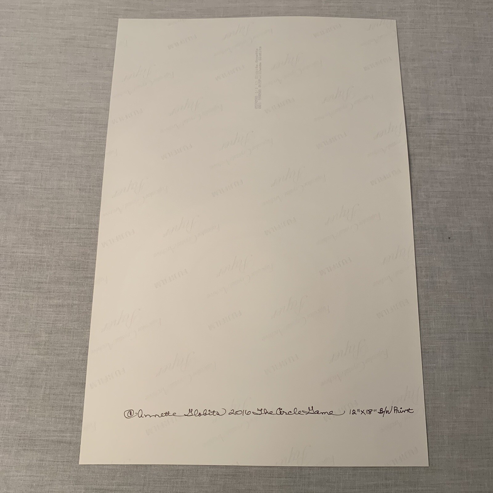 The Circle Game Annette Globits B&W Photo 2016 Signed By Artist 12” X 18”