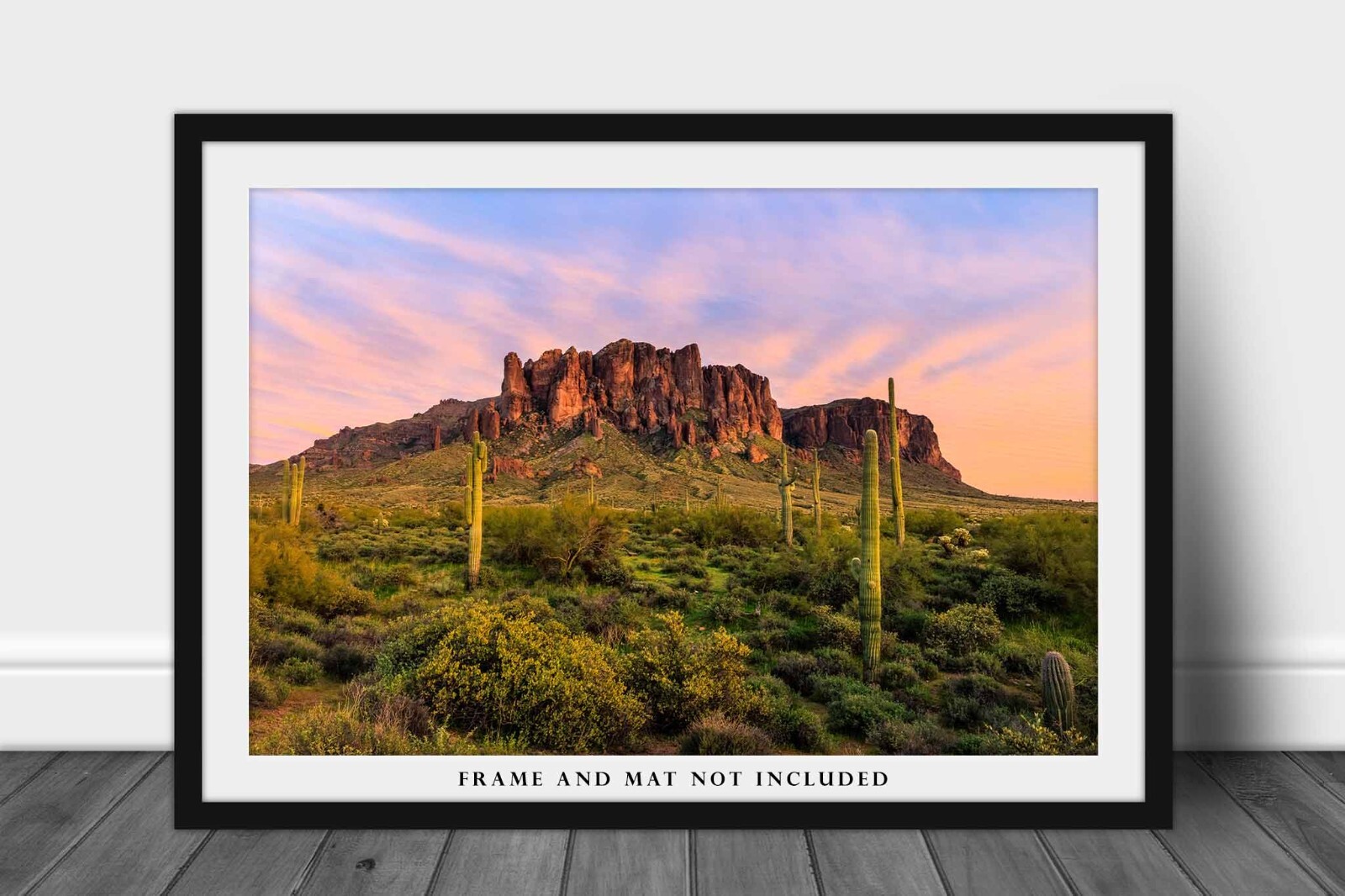 Sonoran Desert Photography Print – Superstition Mountains at Sunset in Arizona