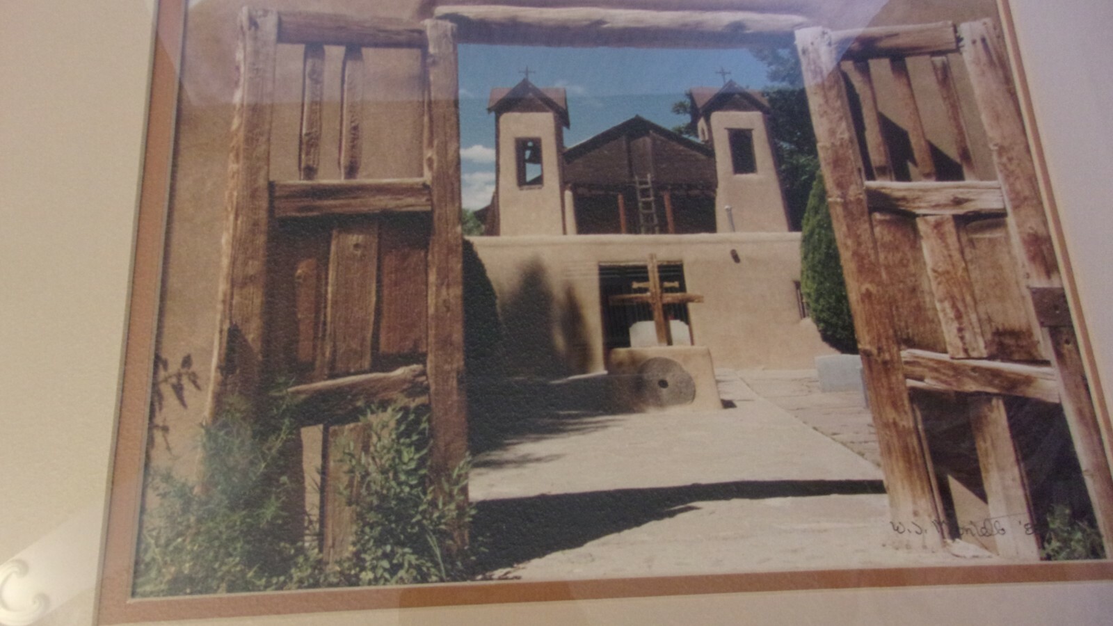 Chimayo, New Mexico Pueblo Mission Church Frame & Matted Photo by WJ Mandell #2