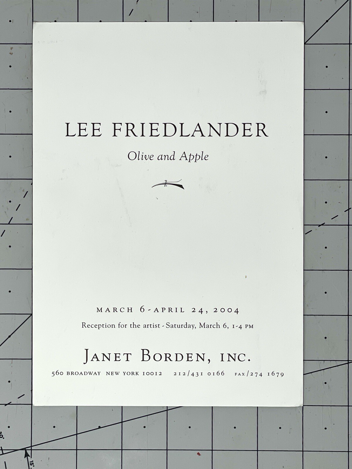 Lee Friedlander (b. 1934) Art Announcement Card 2004 – Olive & Apple