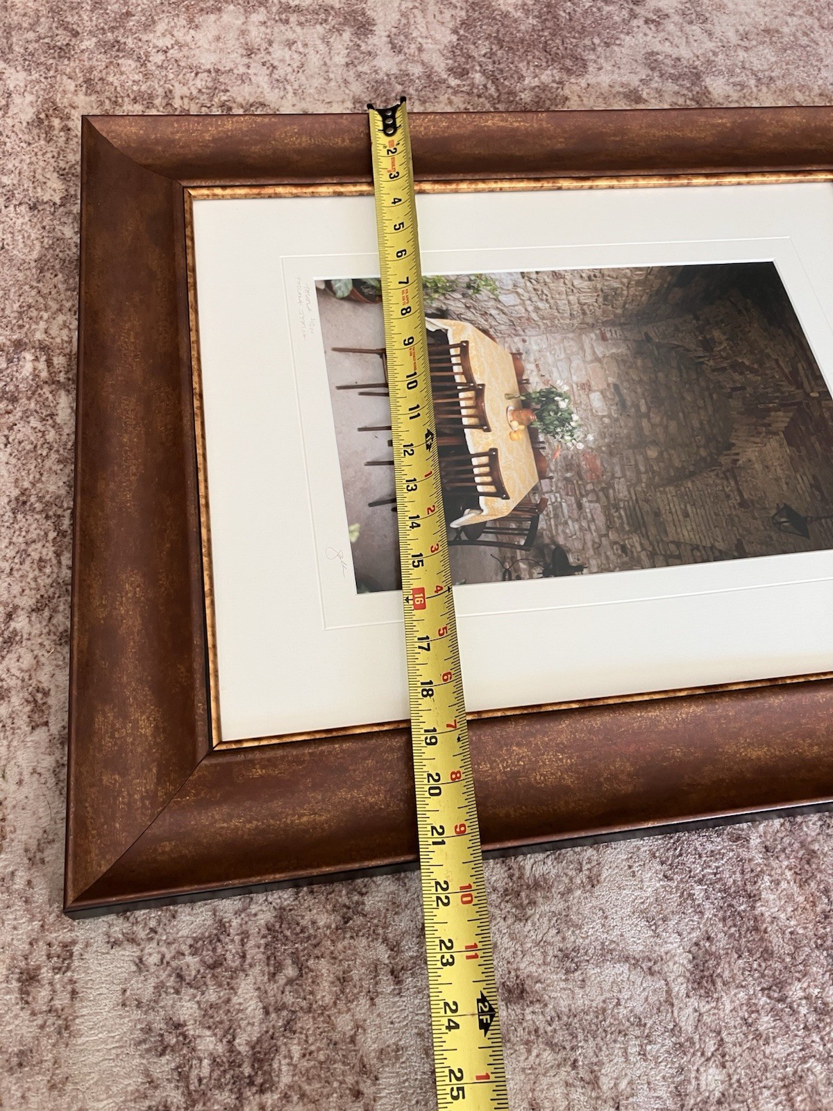 Vintage Tuscany Landscape Framed Italian Wall Art “Last Morning Toscana”