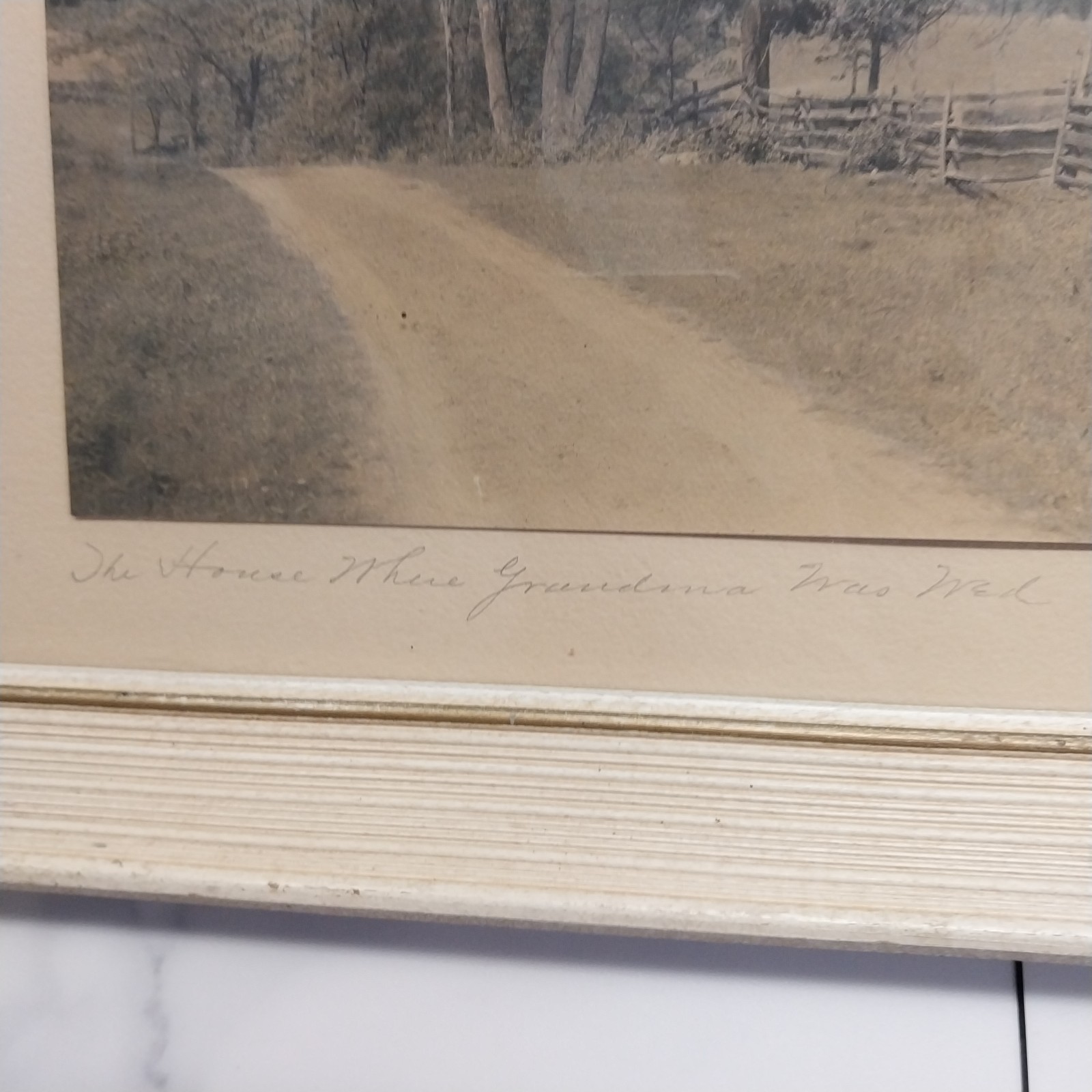 1907 Wallace Nutting signed name & title w/pencil w/gold signature on photo