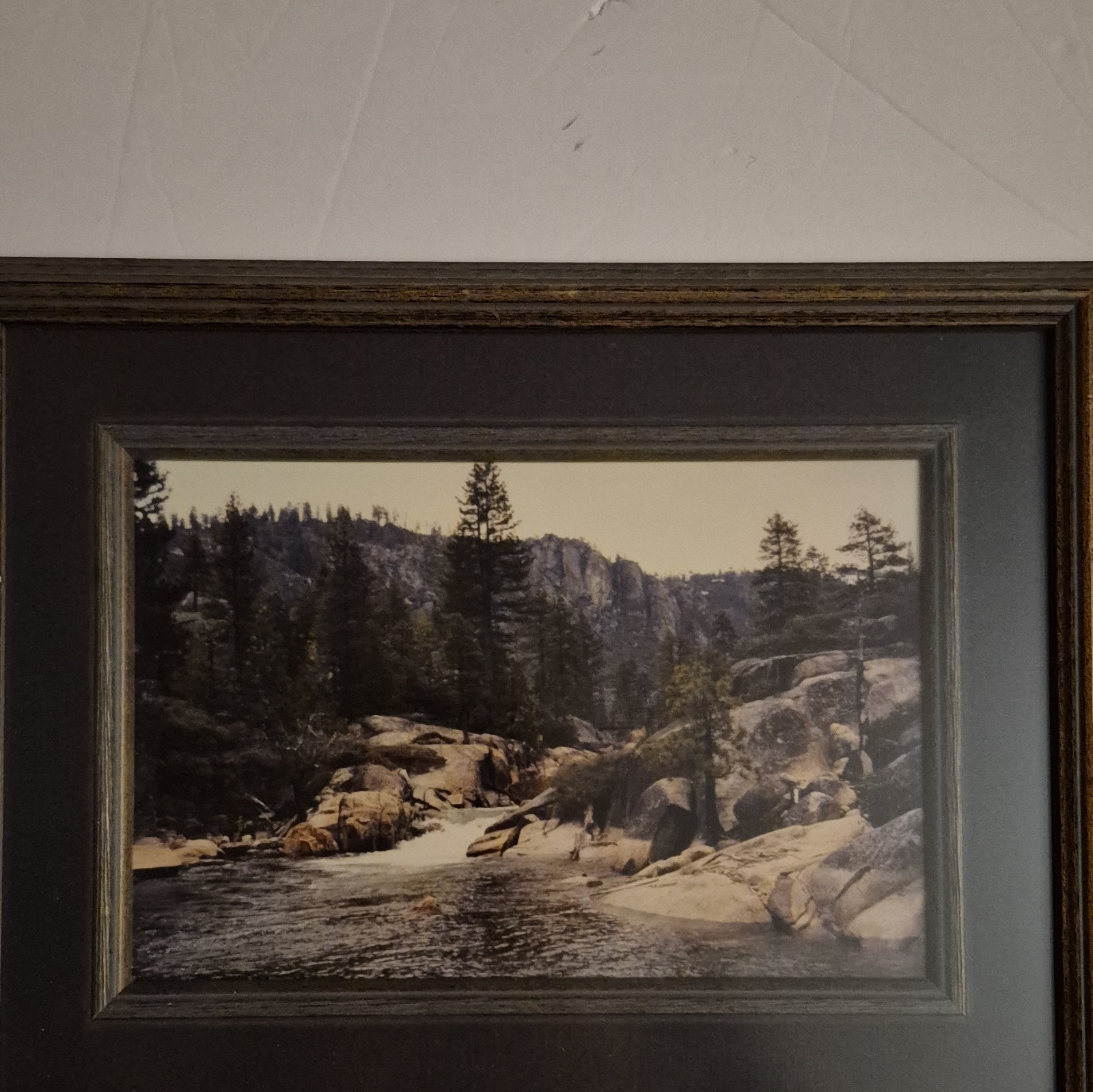 Framed Color Landscape Photograph Print River Forest Mountains Nature Theme
