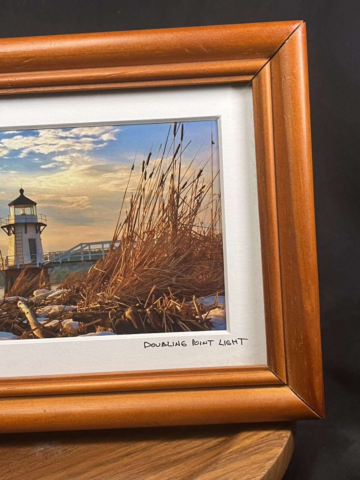 Signed,Framed, Matted Photo Doubling Point Lighthouse Maine By Greg Gallant