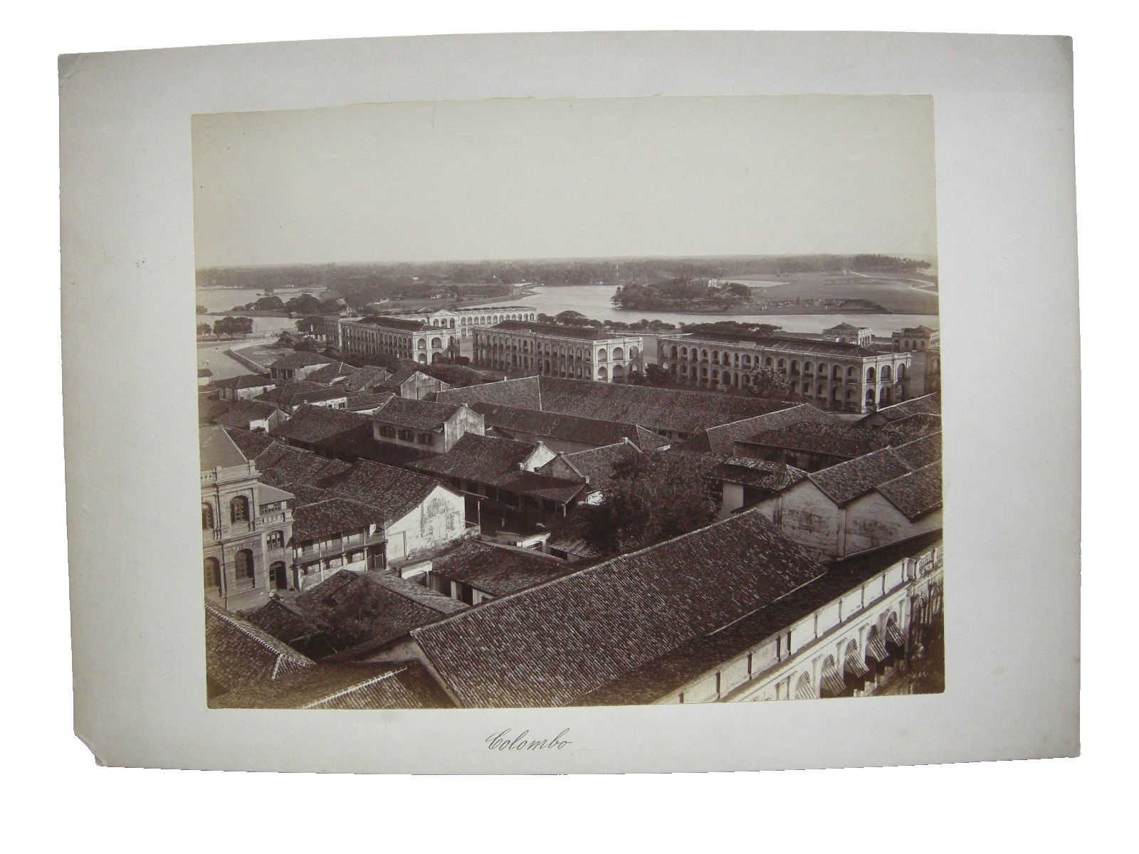 Colombo Sri Lanka Asia View Over City Albumin Print Circa 1880 Vintage