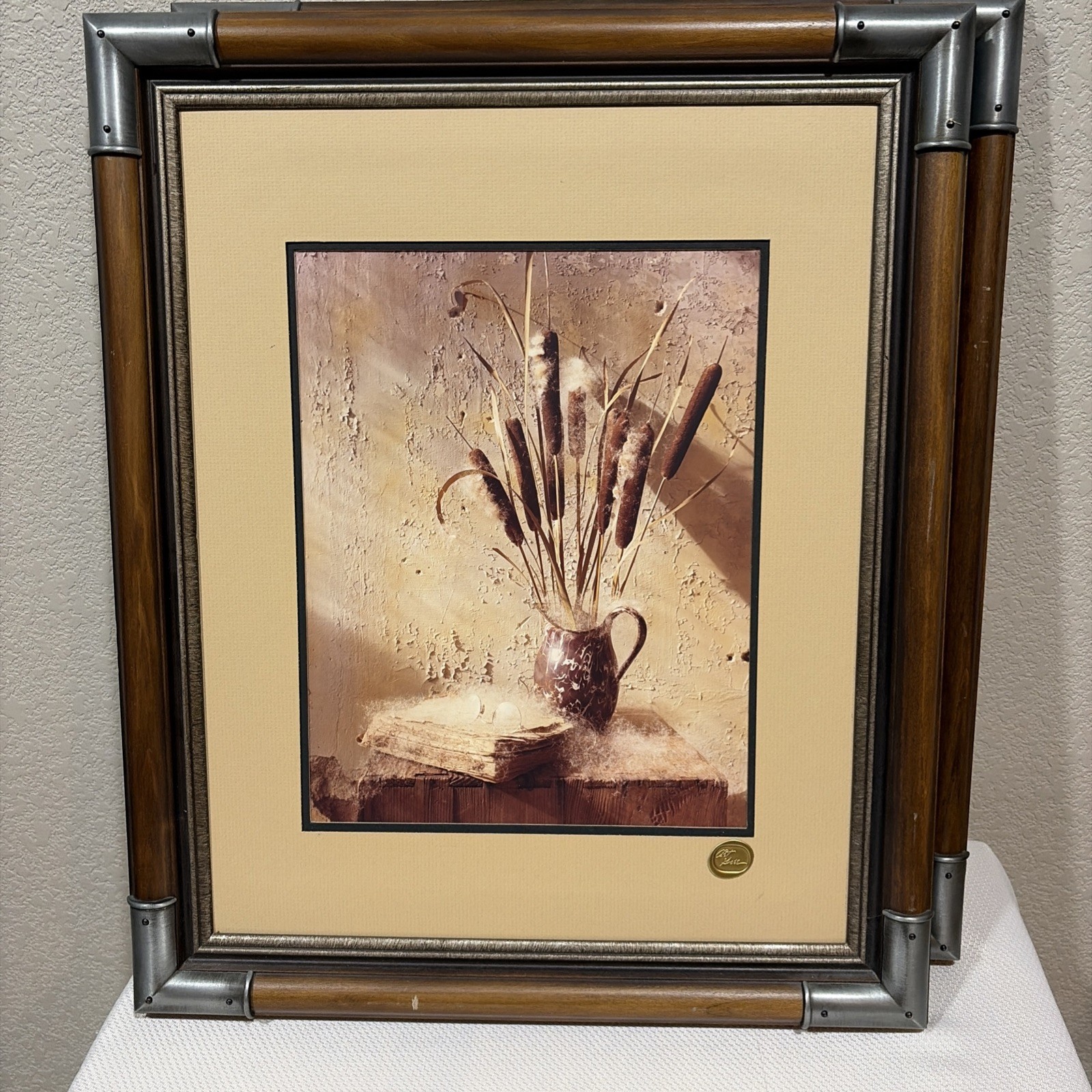 Set of (2) Signed 1971 Art Gore Prints w/ Wax Seals in Wooden Frames