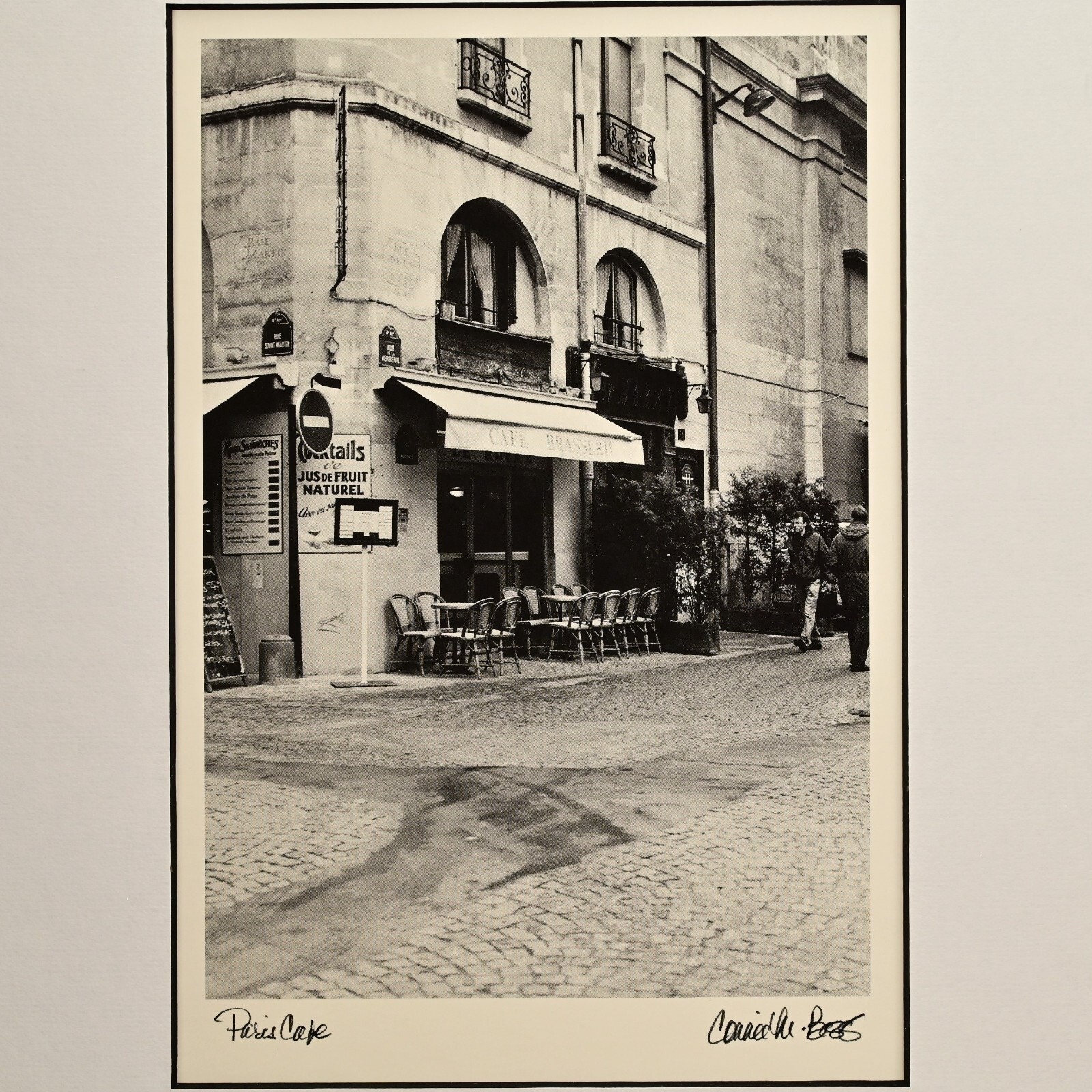 CONNIE BEGG Original Vintage Signed Paris Cafe Europe Cityscape Photograph Print