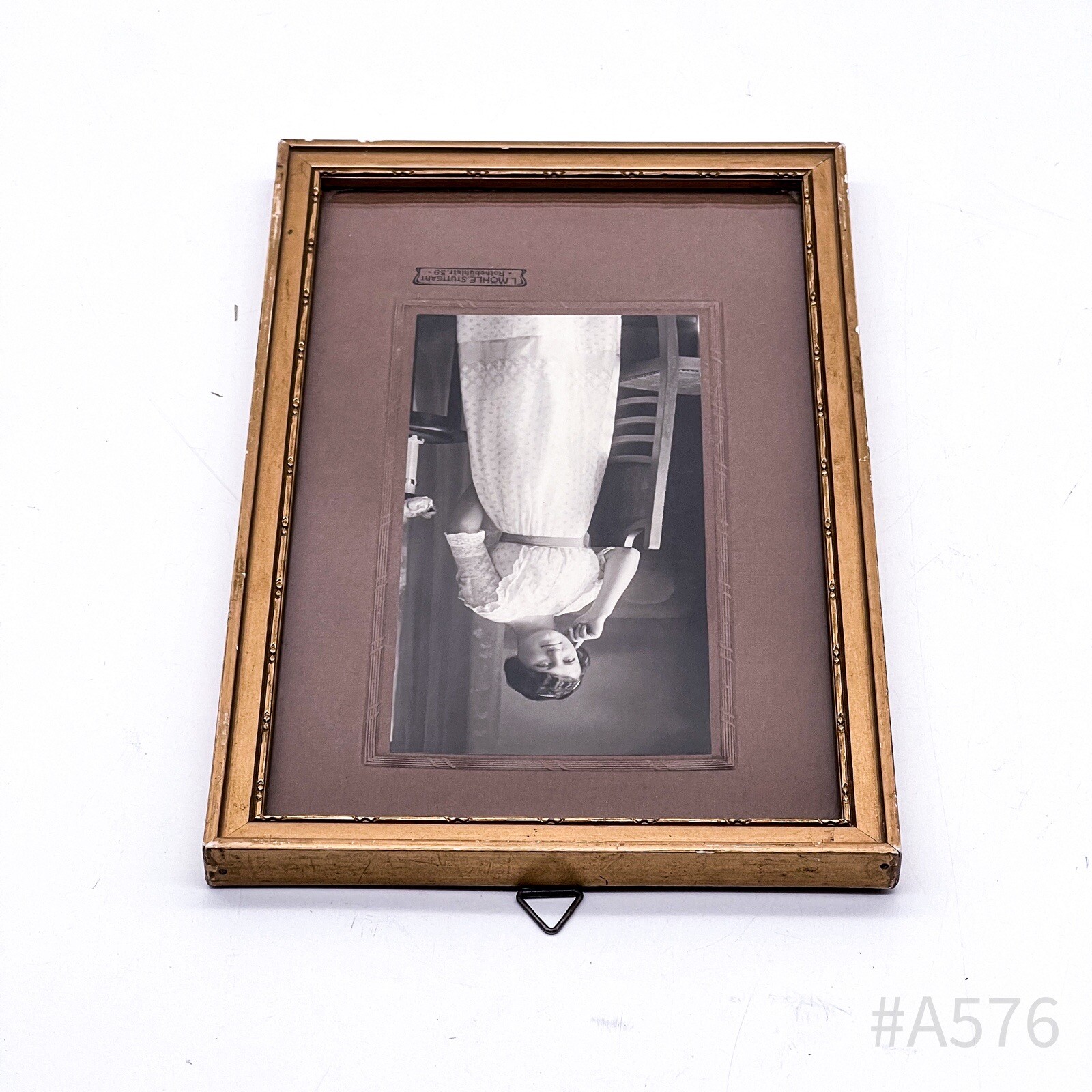 Antique Photograph With Frame & Glass Insert L. Möhle, Stuttgart 15 X 24 Cm
