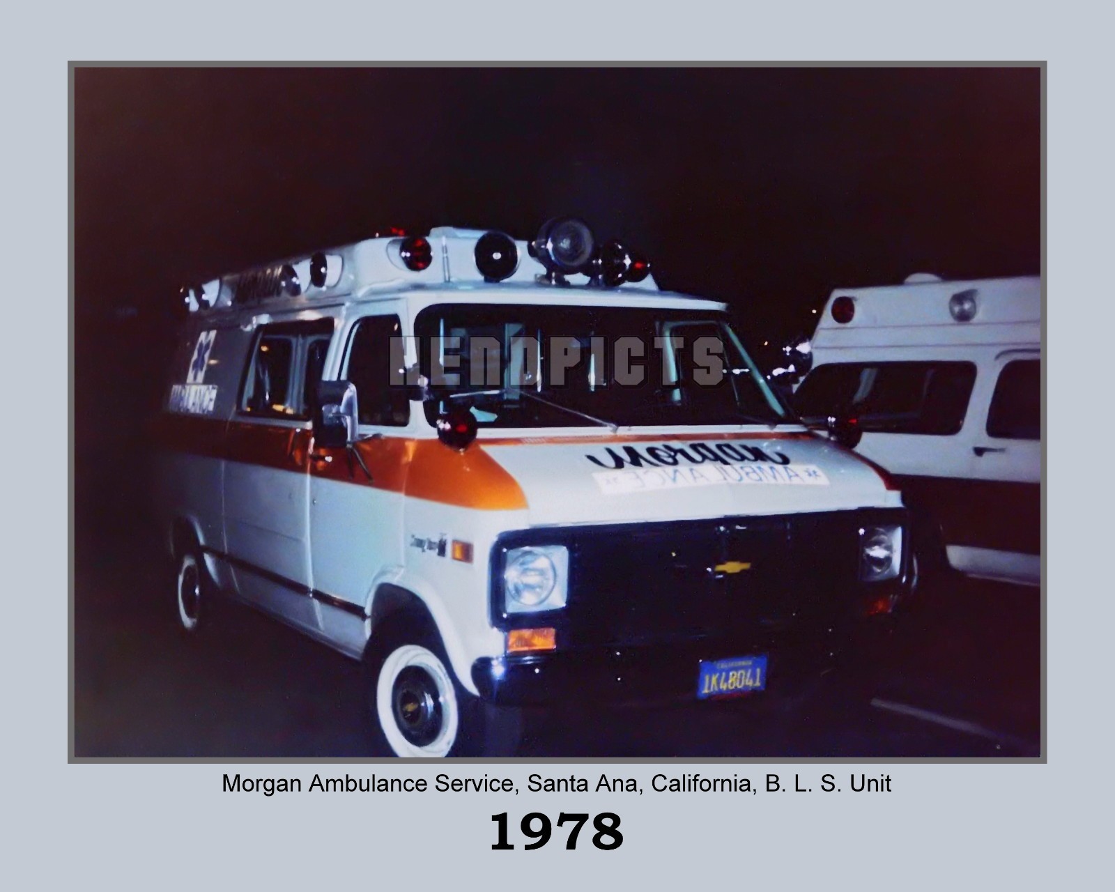 1970s Morgan Ambulance Service BLS Unit, New 8×10 Unframed Photo VFRPBT_0026